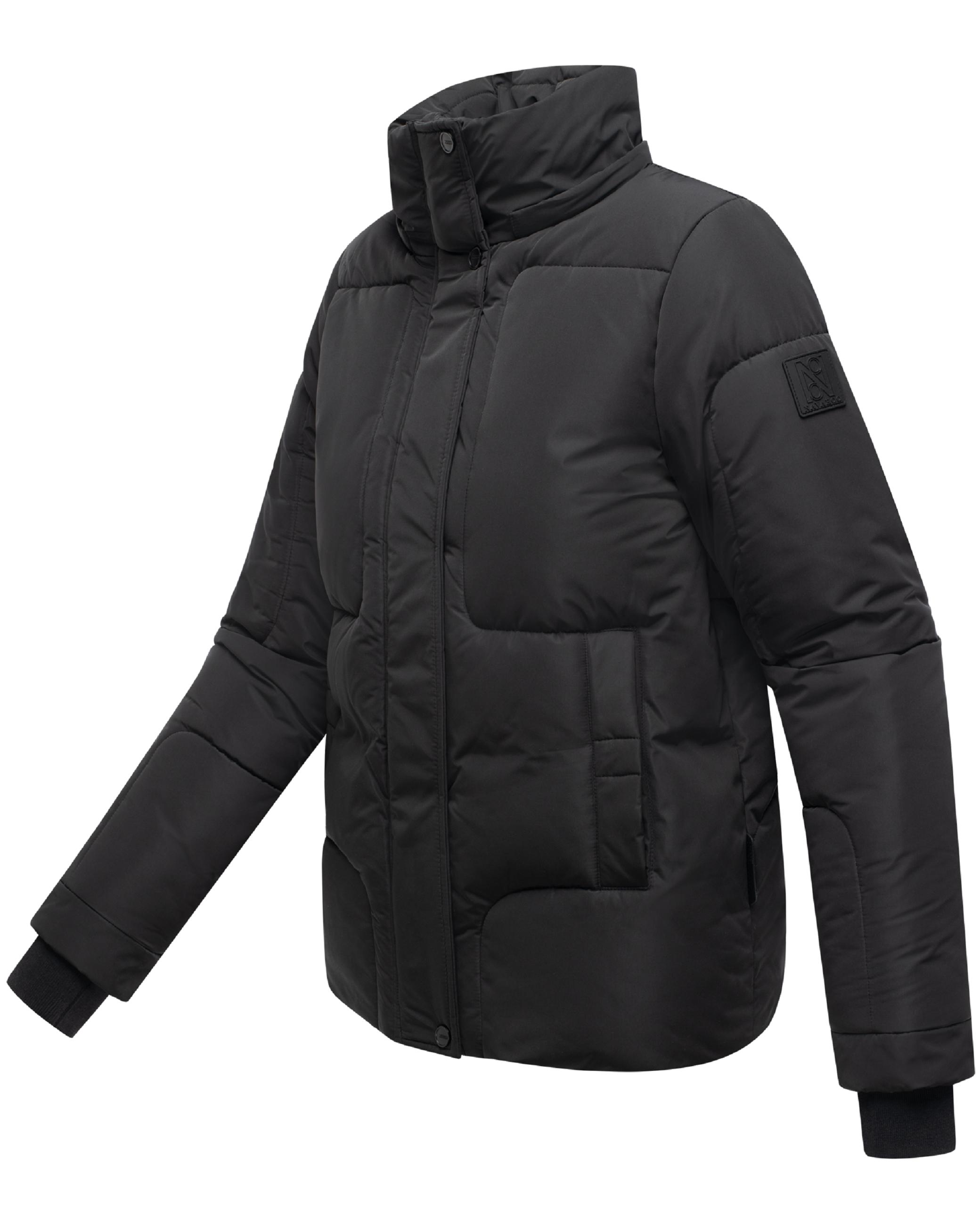Winter Steppjacke mit abnehmbarer Kapuze "Zauberlicht 14" Black