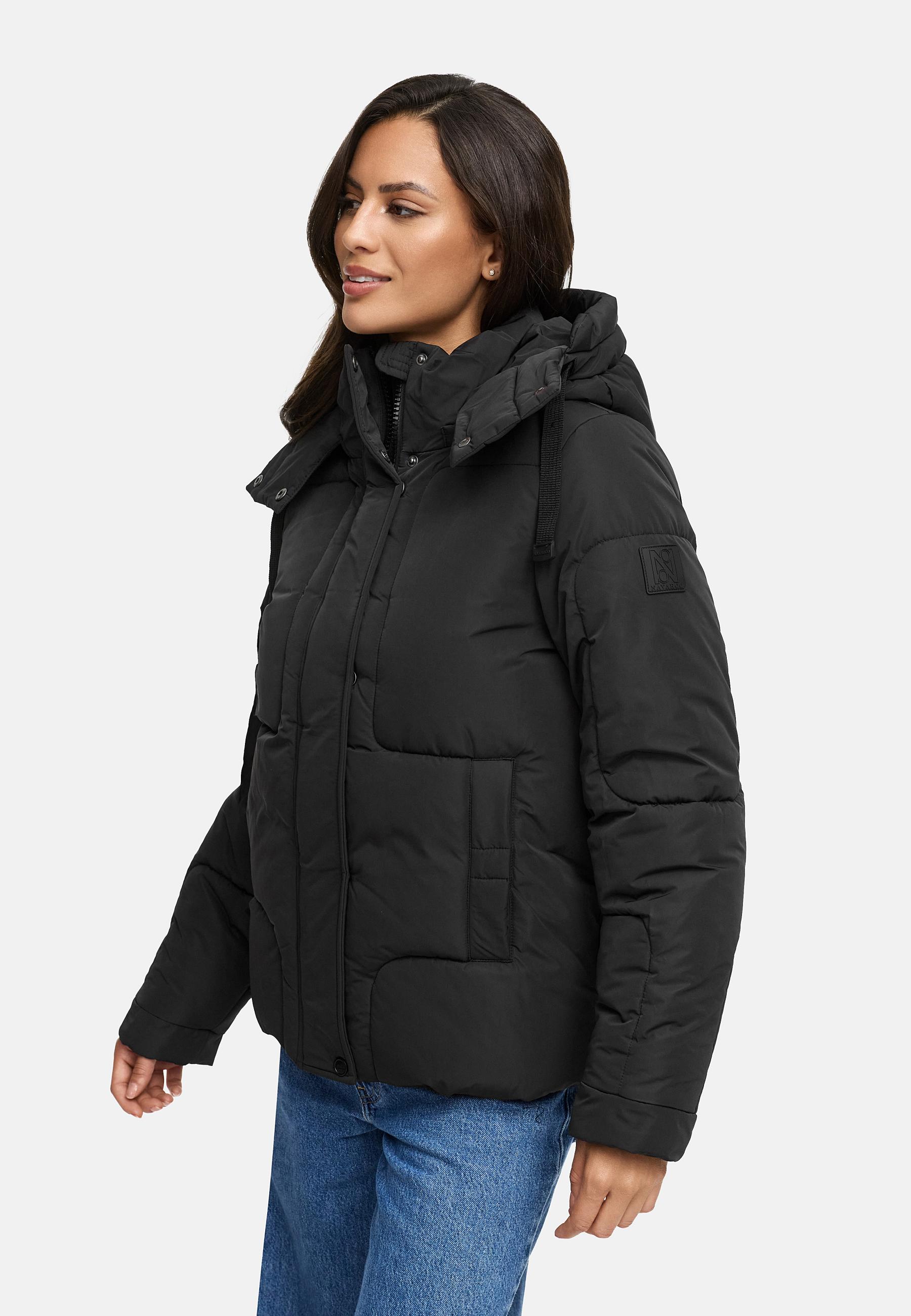 Winter Steppjacke mit abnehmbarer Kapuze "Zauberlicht 14" Black