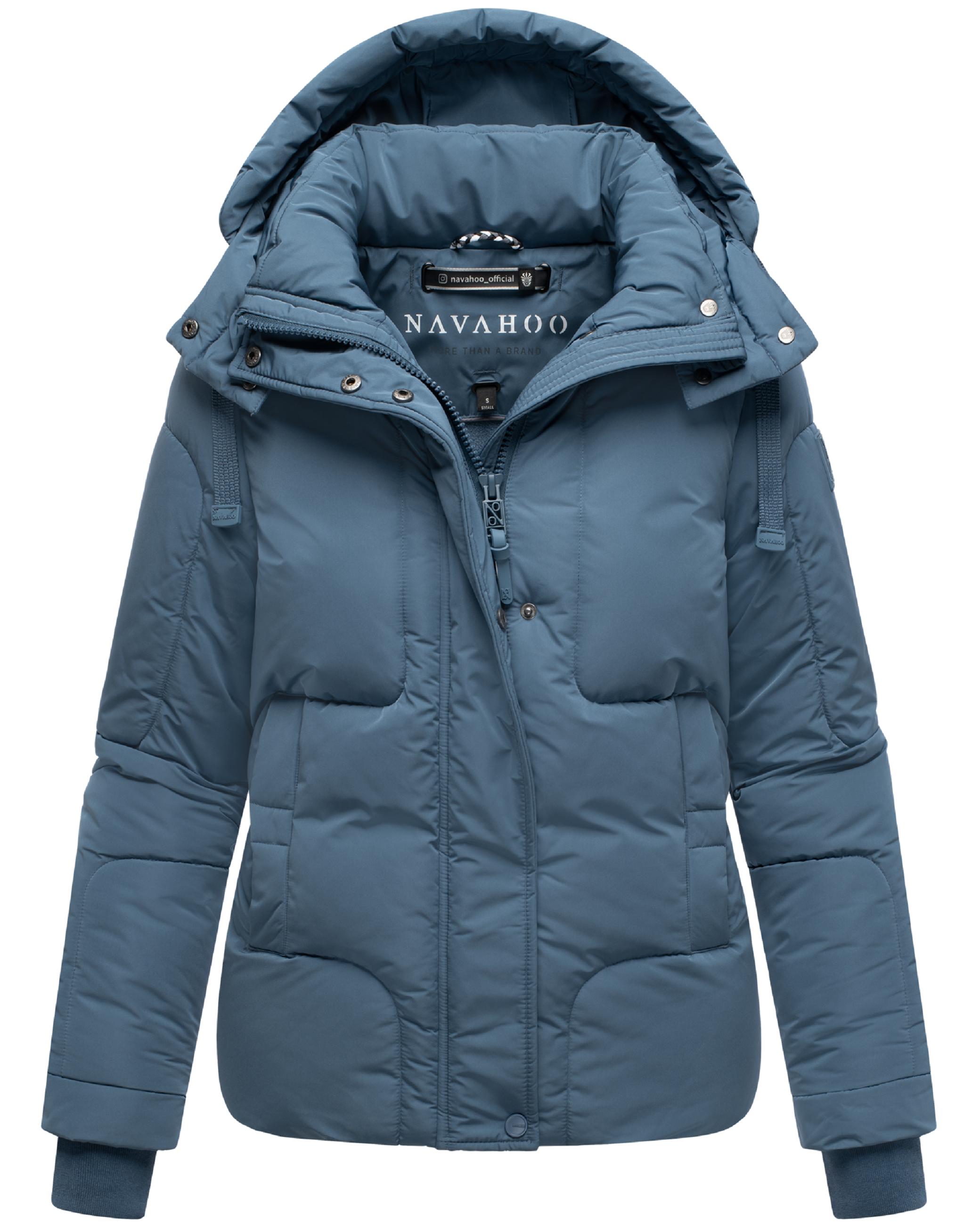 Winter Steppjacke mit abnehmbarer Kapuze "Zauberlicht 14" Dusty Blue