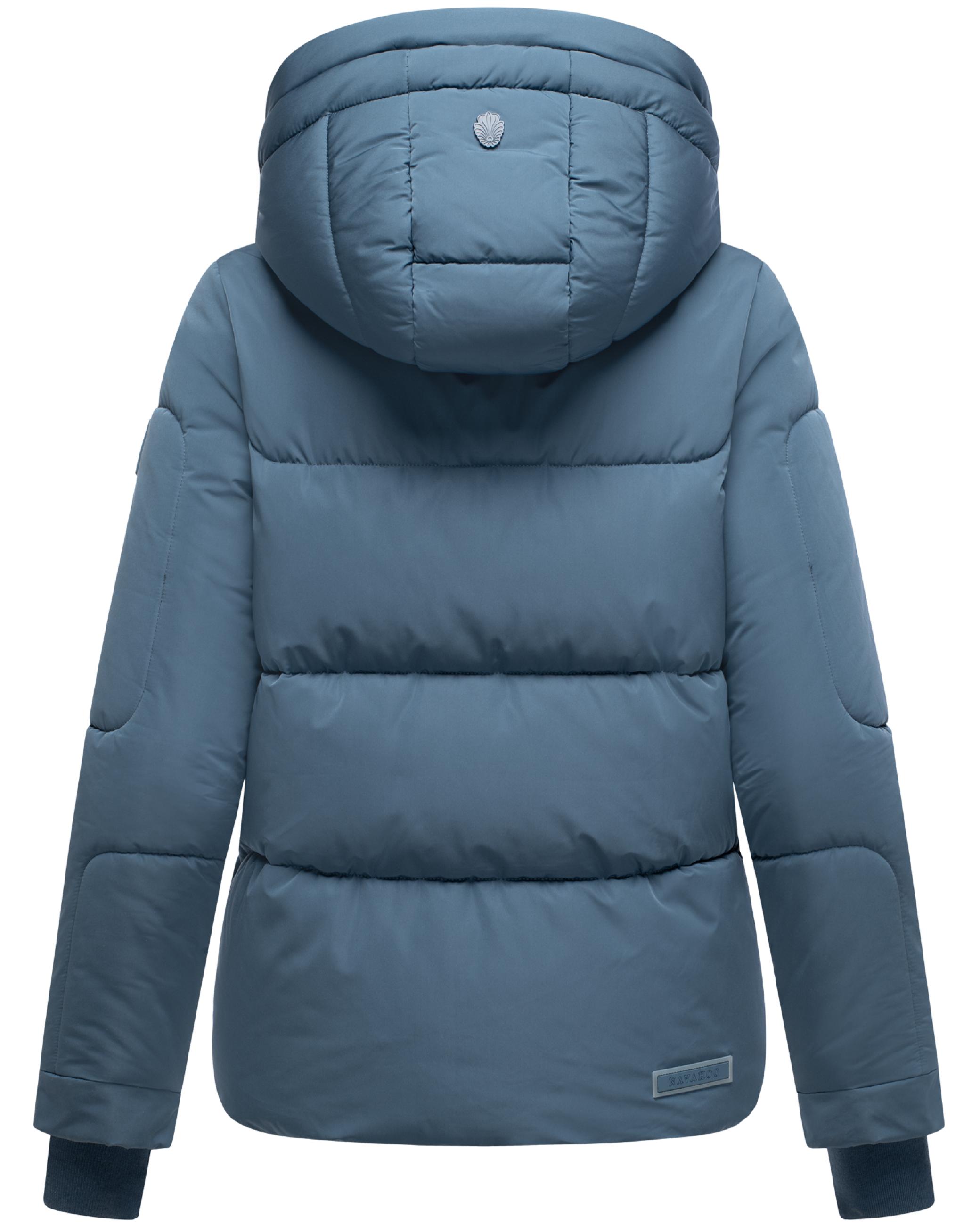 Winter Steppjacke mit abnehmbarer Kapuze "Zauberlicht 14" Dusty Blue