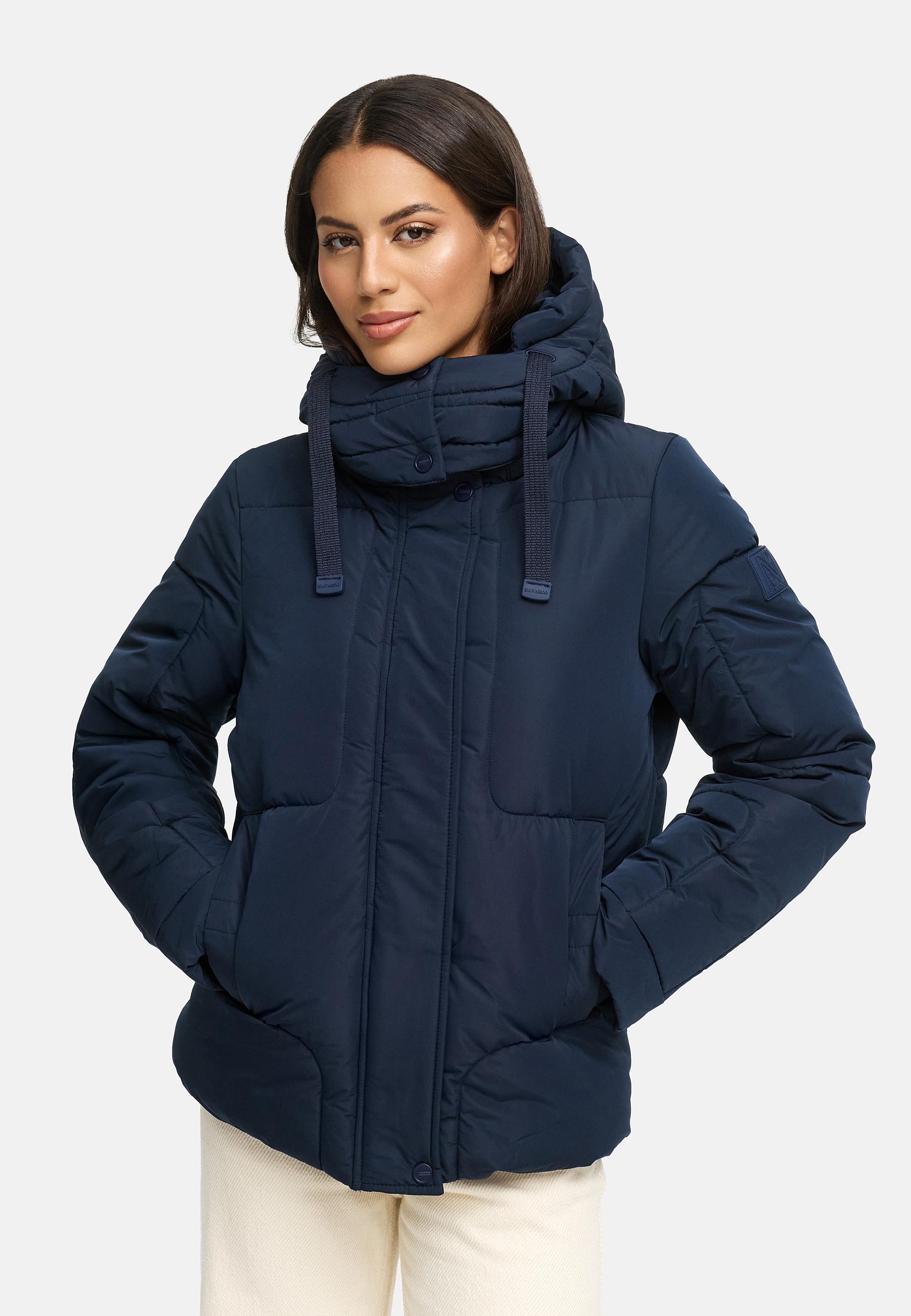 Winter Steppjacke mit abnehmbarer Kapuze "Zauberlicht 14" Navy