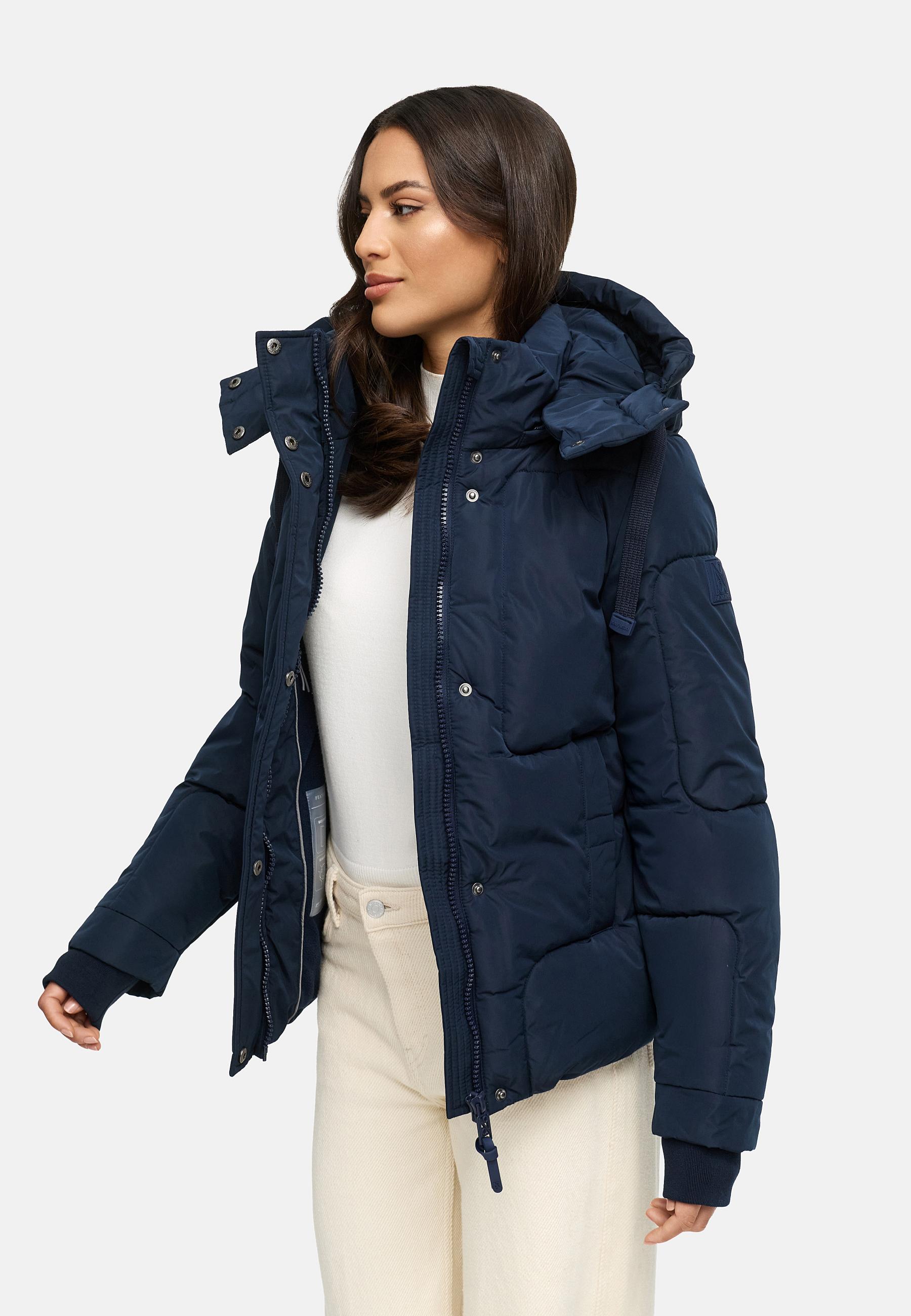 Winter Steppjacke mit abnehmbarer Kapuze "Zauberlicht 14" Navy