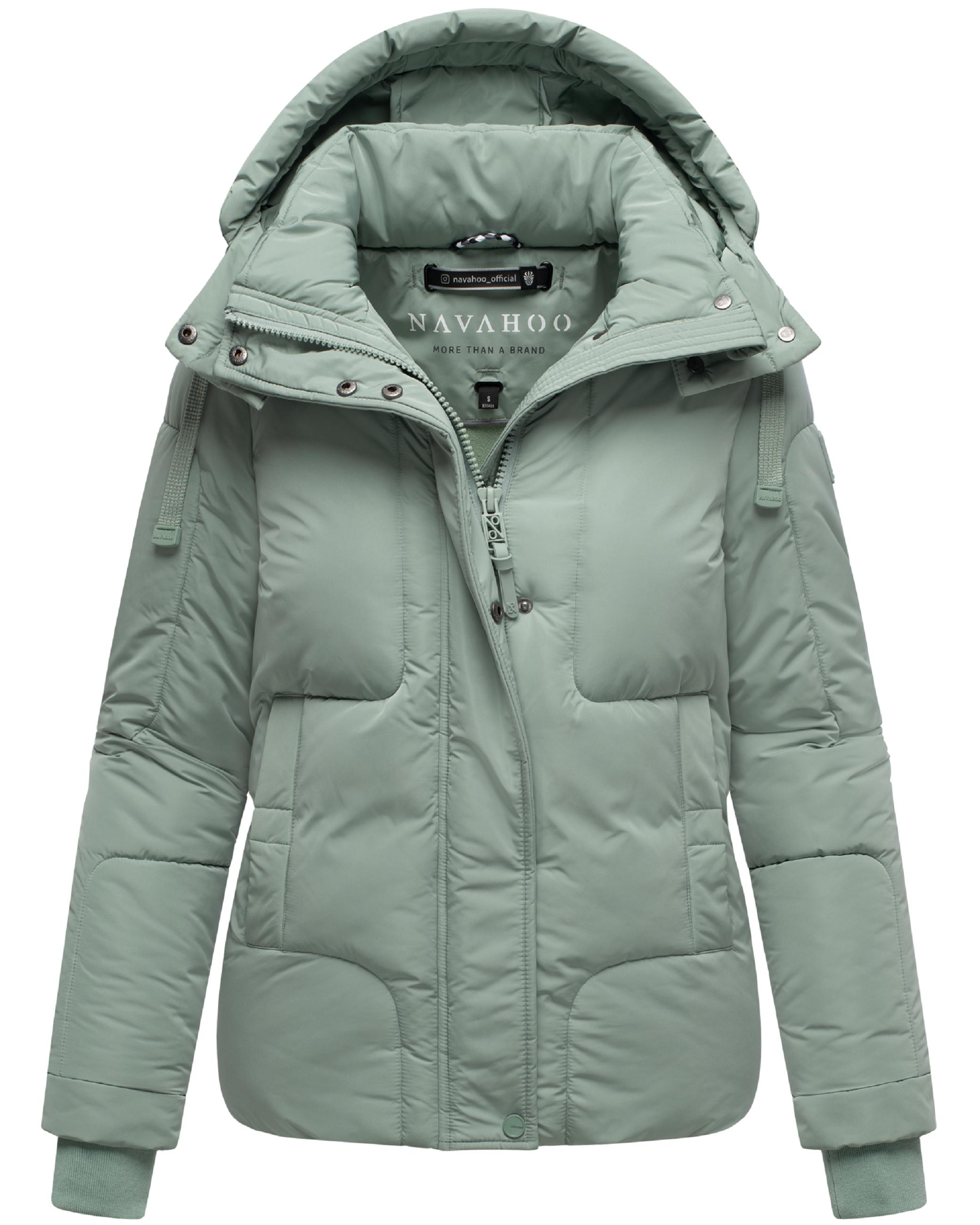 Winter Steppjacke mit abnehmbarer Kapuze "Zauberlicht 14" Smokey Mint