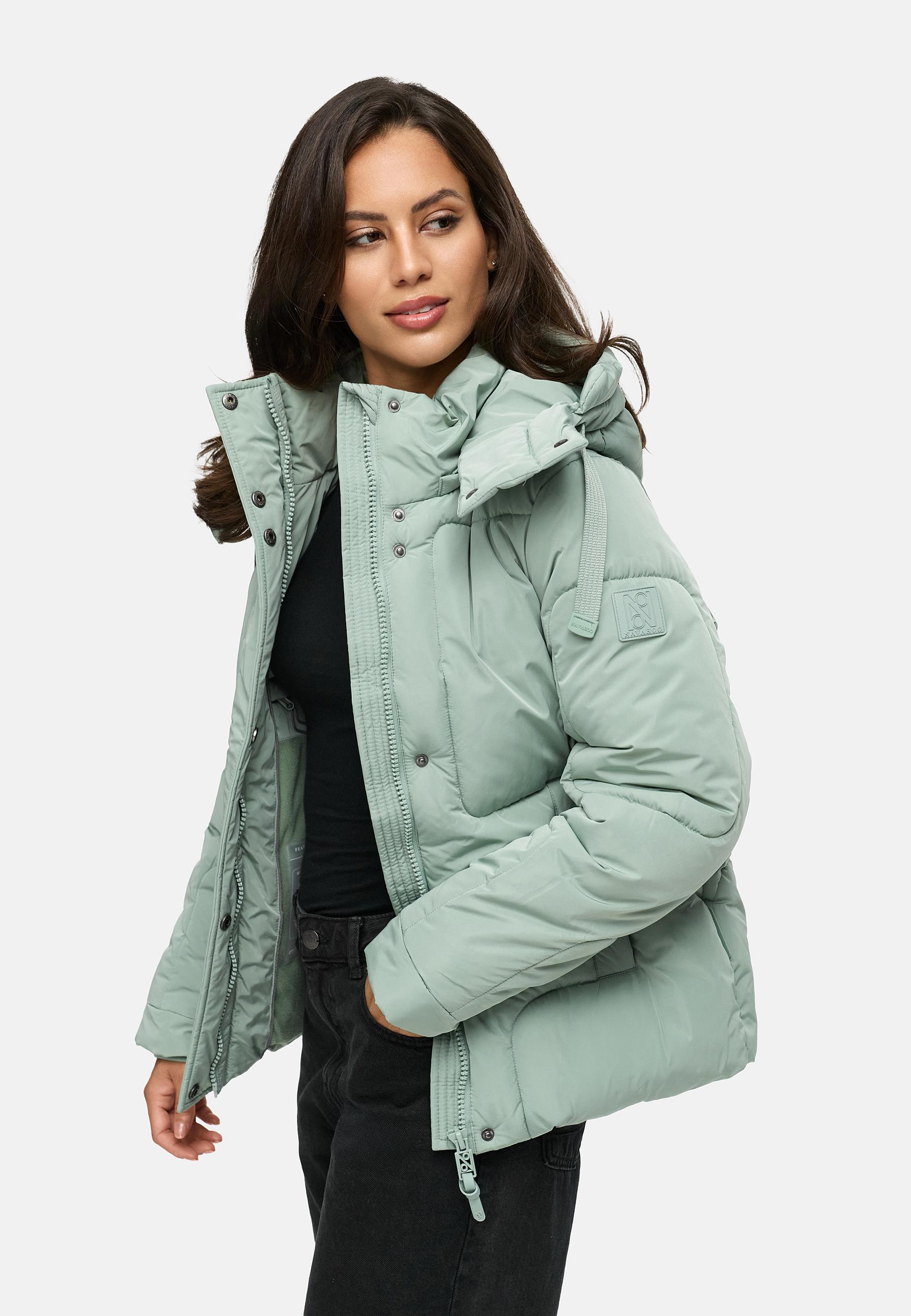 Winter Steppjacke mit abnehmbarer Kapuze "Zauberlicht 14" Smokey Mint