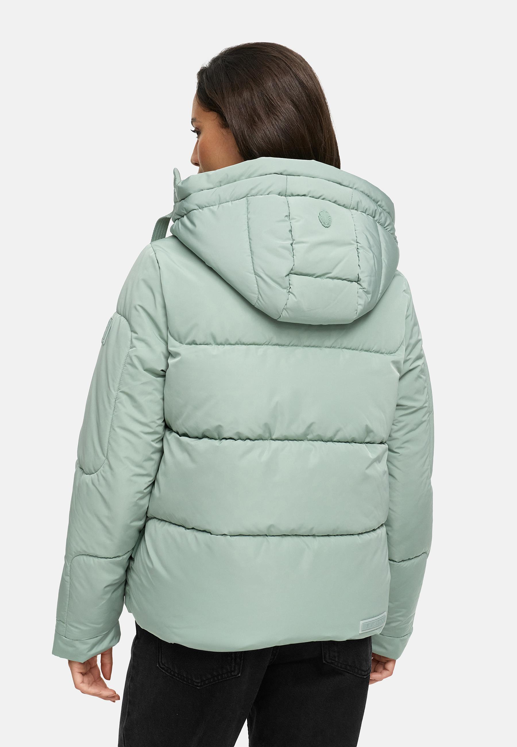 Winter Steppjacke mit abnehmbarer Kapuze "Zauberlicht 14" Smokey Mint
