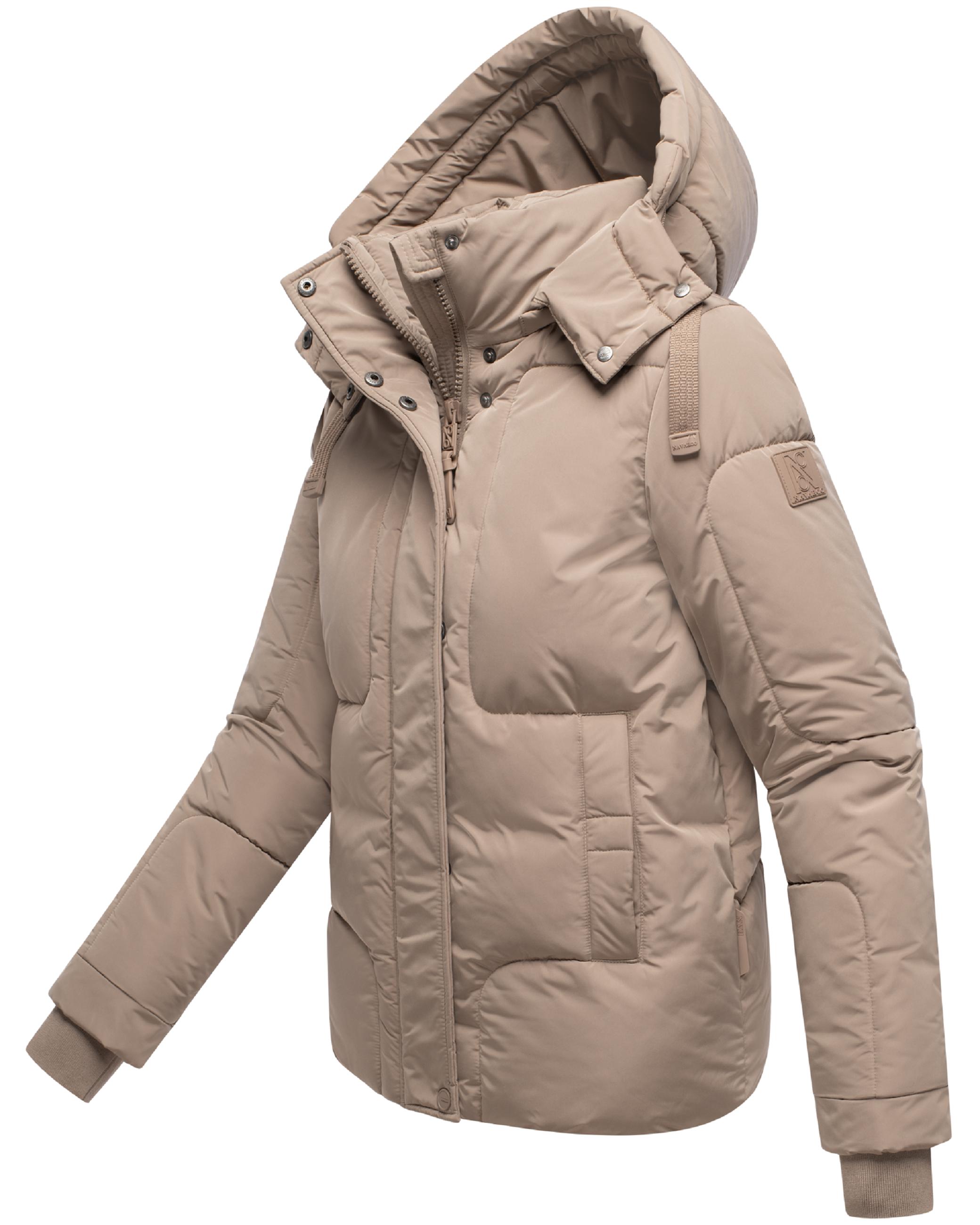 Winter Steppjacke mit abnehmbarer Kapuze "Zauberlicht 14" Taupe Grey