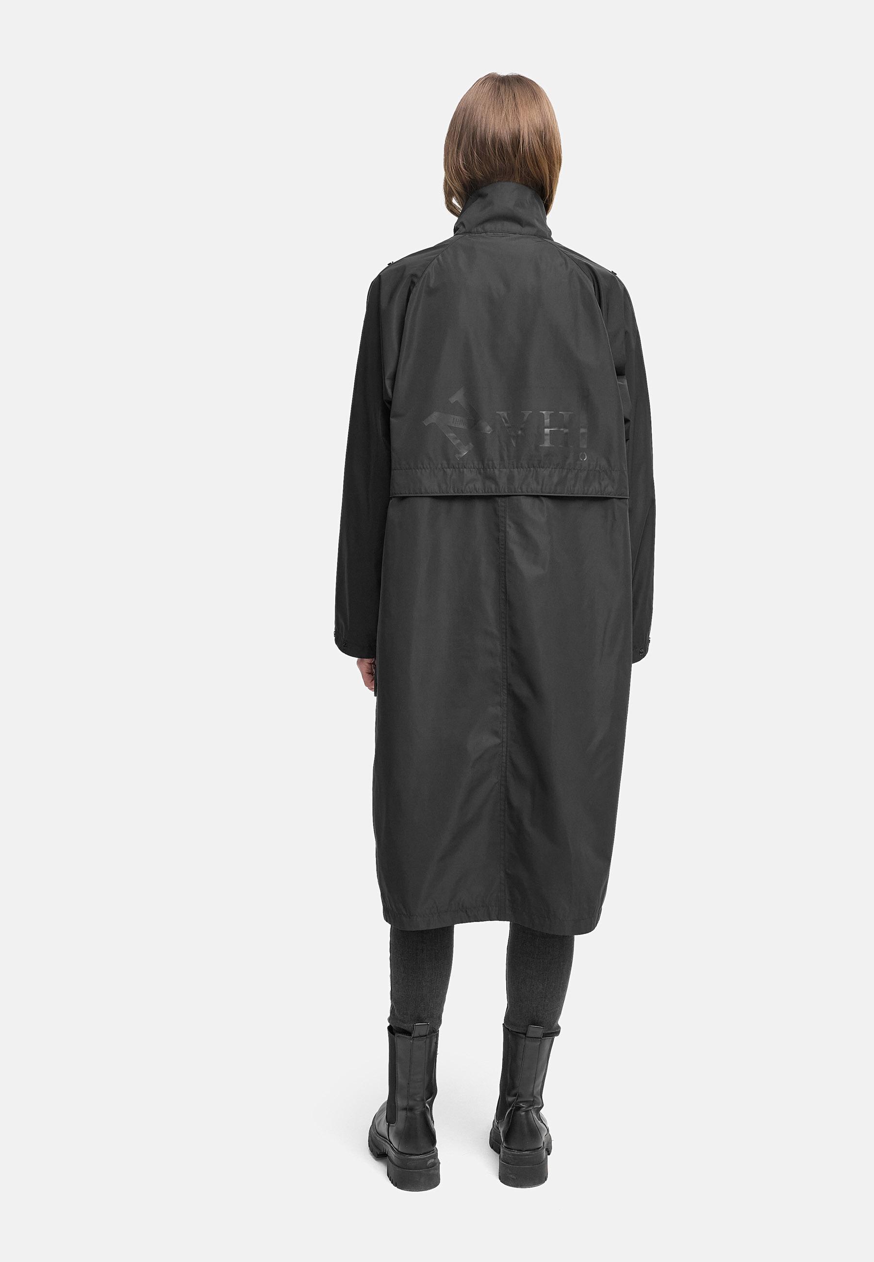 Wasserdichter, oversized Parka mit krempelbaren Ärmeln "Zenblüte 14" Black