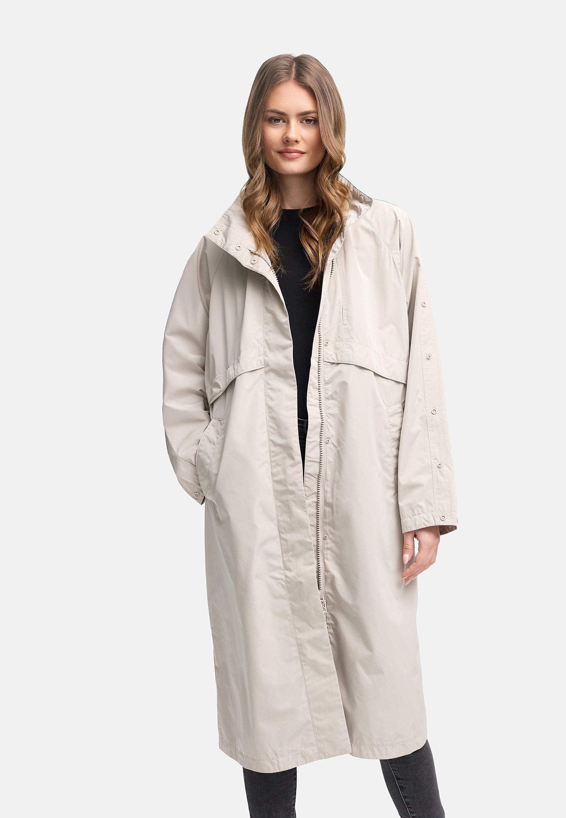 Wasserdichter, oversized Parka mit krempelbaren Ärmeln "Zenblüte 14" Bone