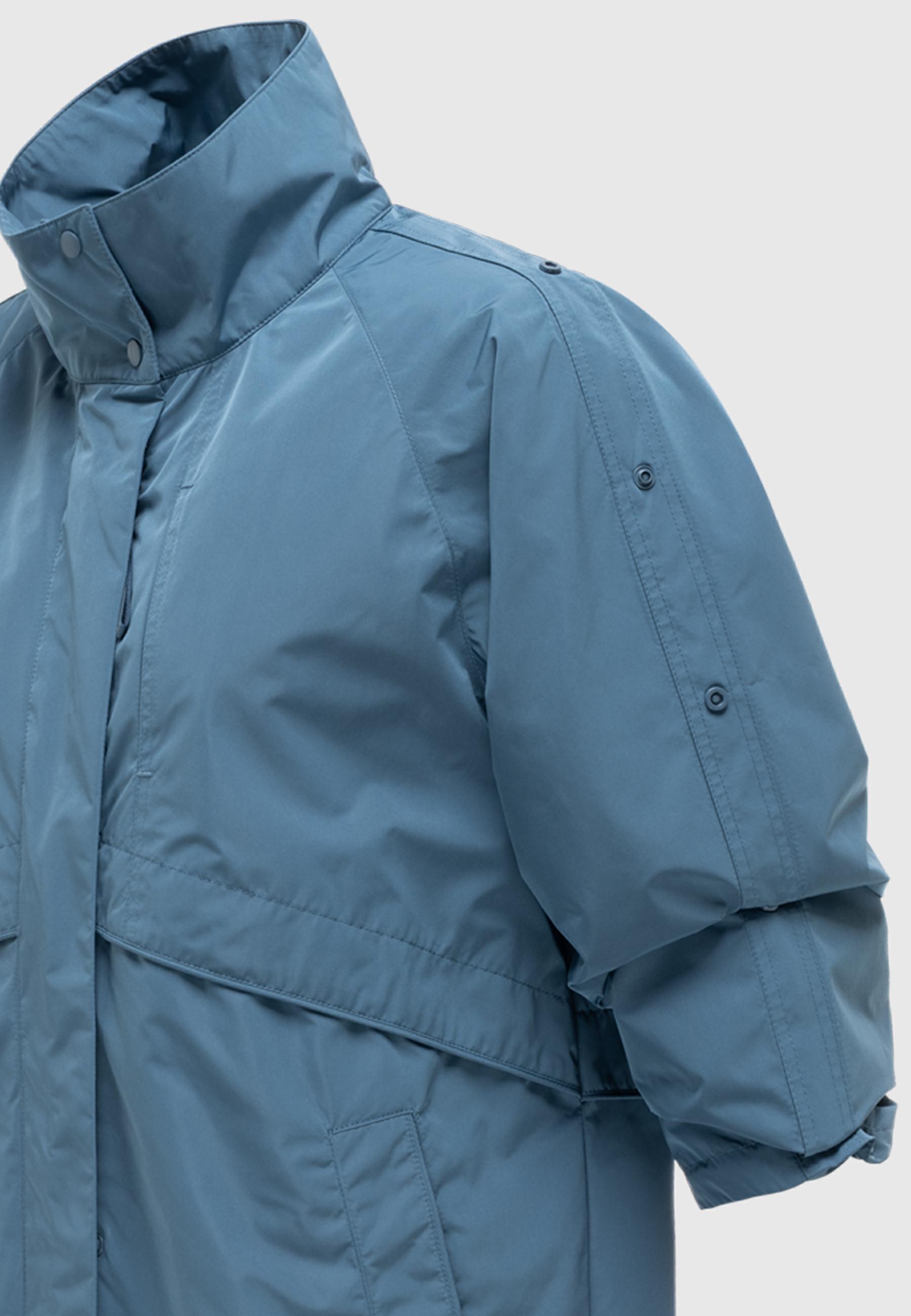 Wasserdichter, oversized Parka mit krempelbaren Ärmeln "Zenblüte 14" Dusty Blue