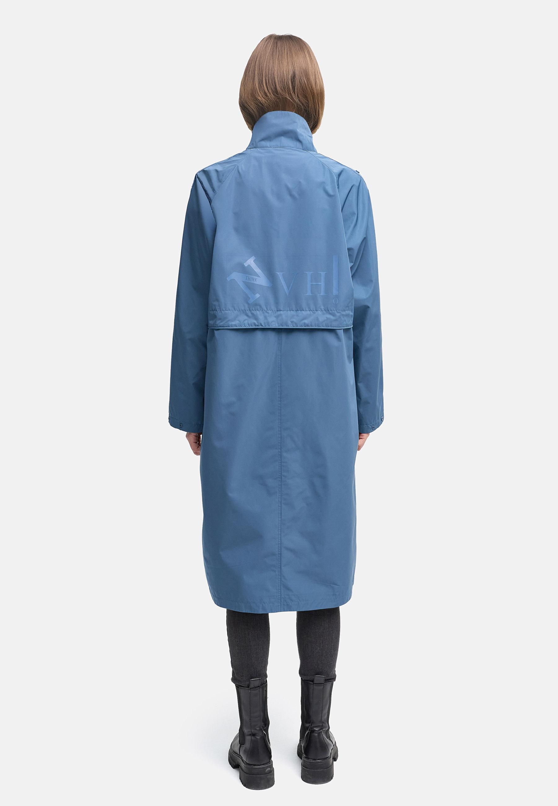 Wasserdichter, oversized Parka mit krempelbaren Ärmeln "Zenblüte 14" Dusty Blue