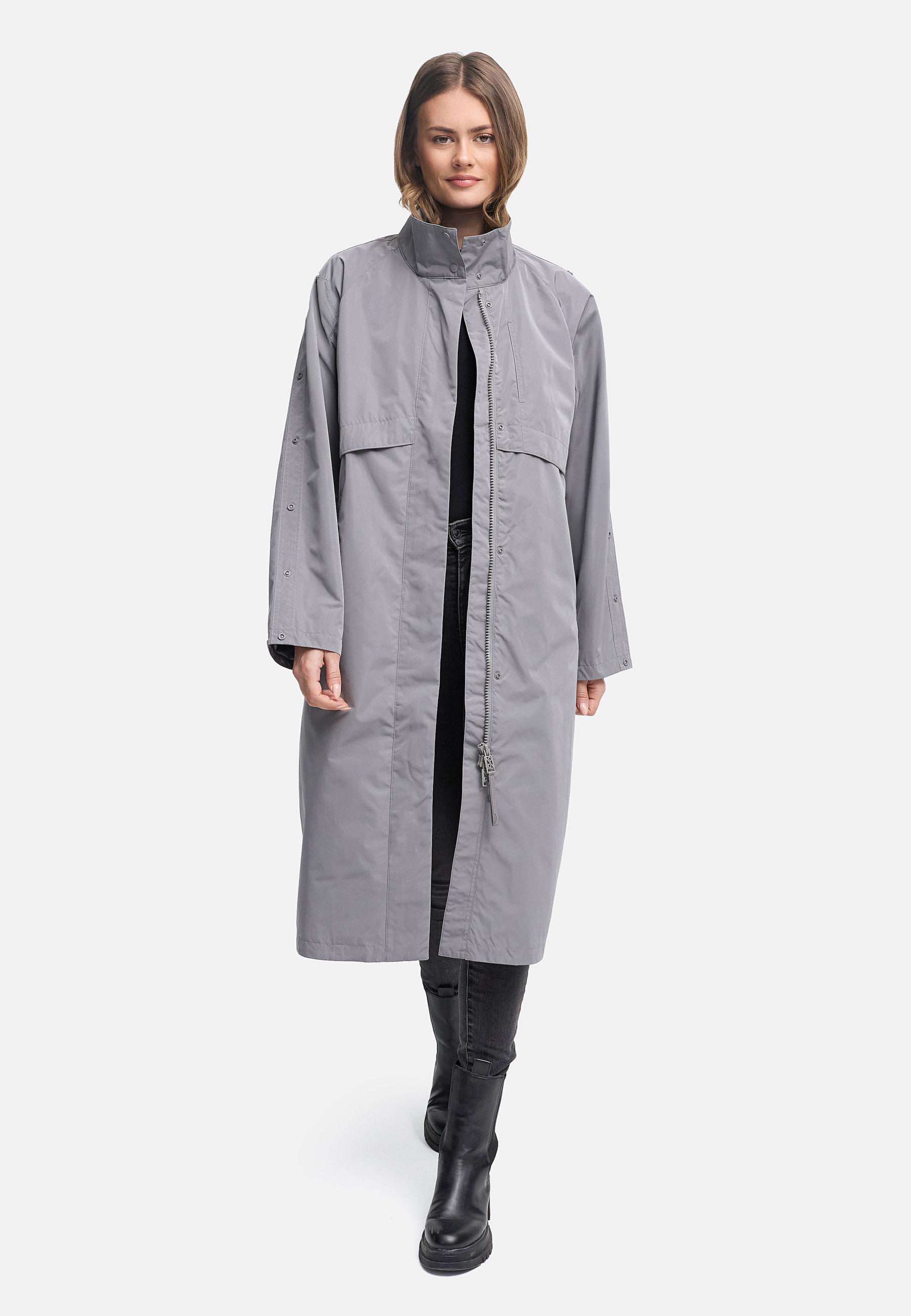 Wasserdichter, oversized Parka mit krempelbaren Ärmeln "Zenblüte 14" Grey