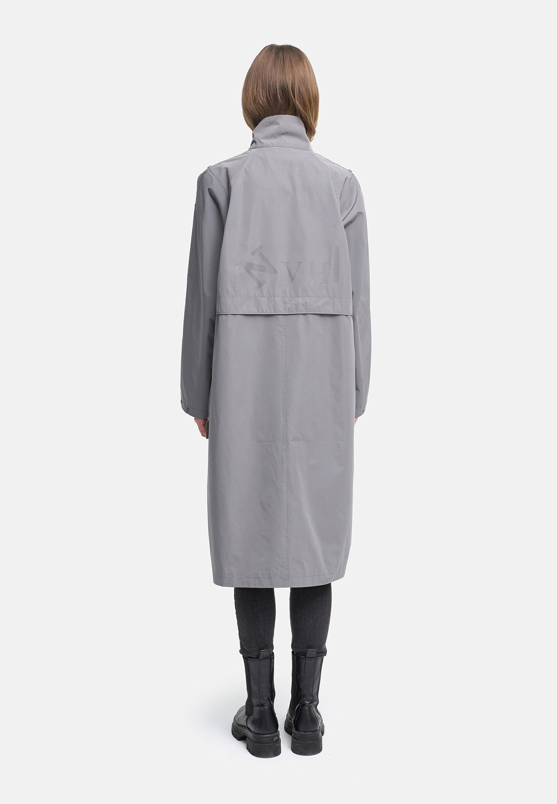 Wasserdichter, oversized Parka mit krempelbaren Ärmeln "Zenblüte 14" Grey