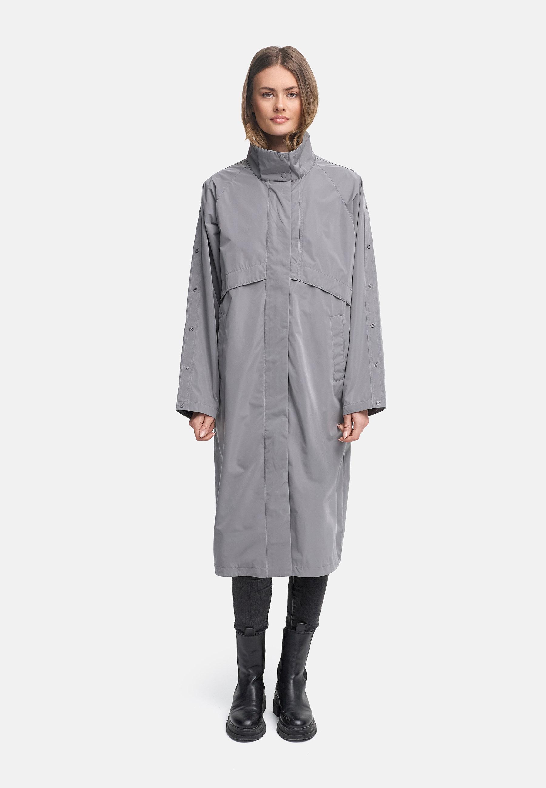 Wasserdichter, oversized Parka mit krempelbaren Ärmeln "Zenblüte 14" Grey