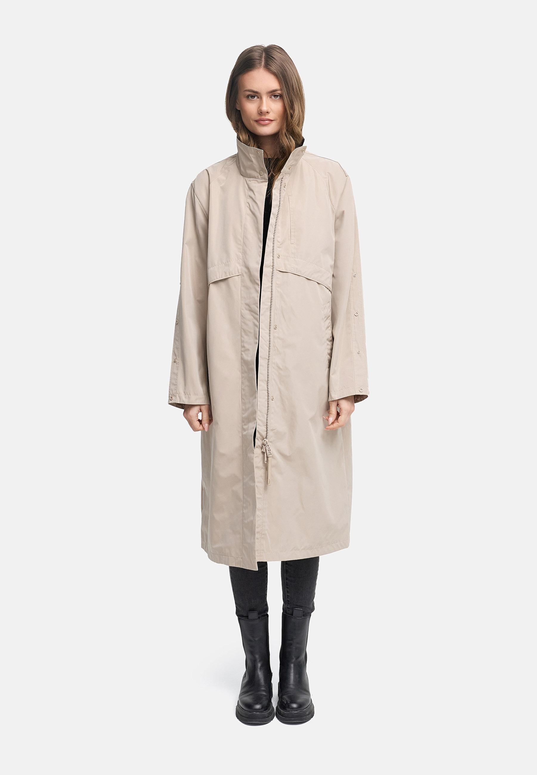 Wasserdichter, oversized Parka mit krempelbaren Ärmeln "Zenblüte 14" Light Taupe