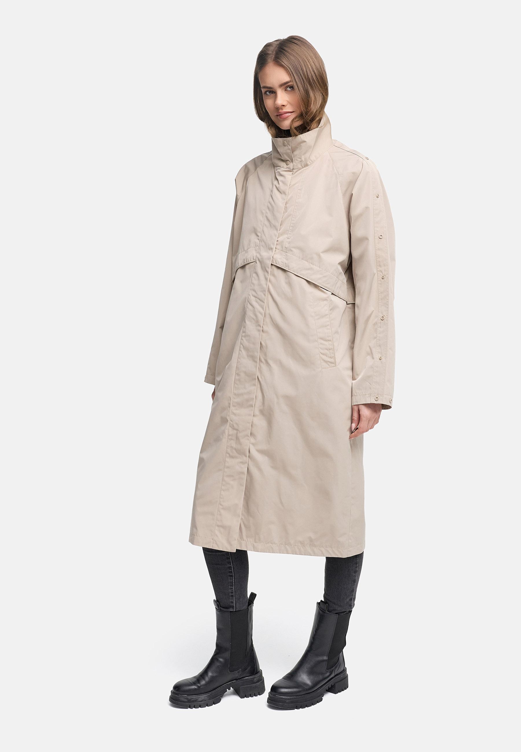 Wasserdichter, oversized Parka mit krempelbaren Ärmeln "Zenblüte 14" Light Taupe