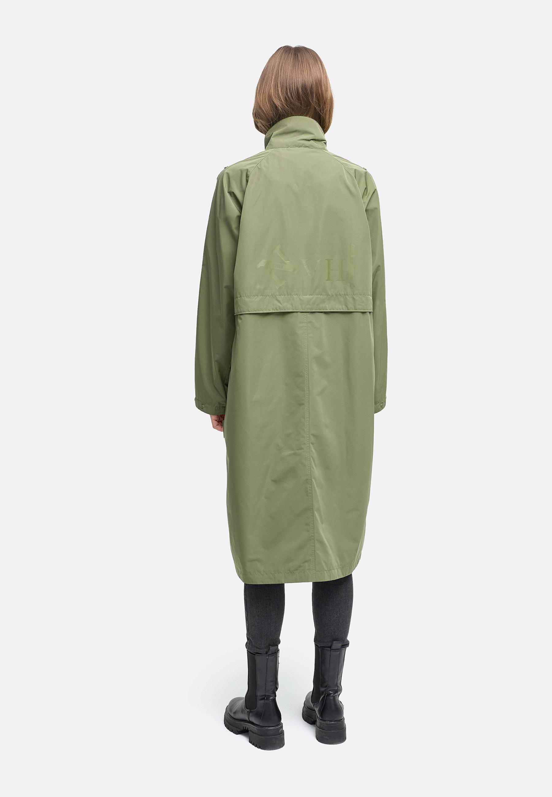 Wasserdichter, oversized Parka mit krempelbaren Ärmeln "Zenblüte 14" Olive Leaf