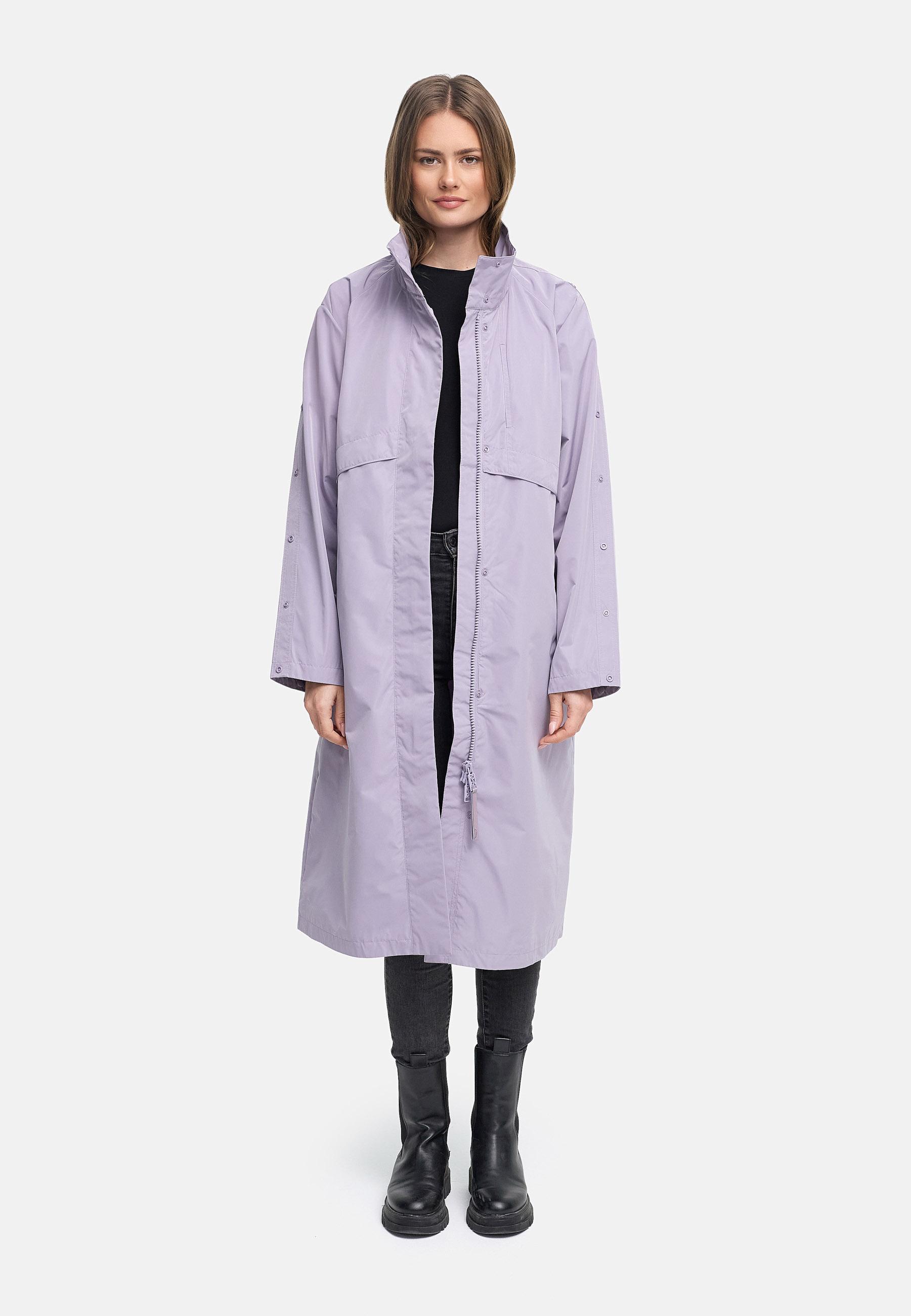 Wasserdichter, oversized Parka mit krempelbaren Ärmeln "Zenblüte 14" Powder Lilac