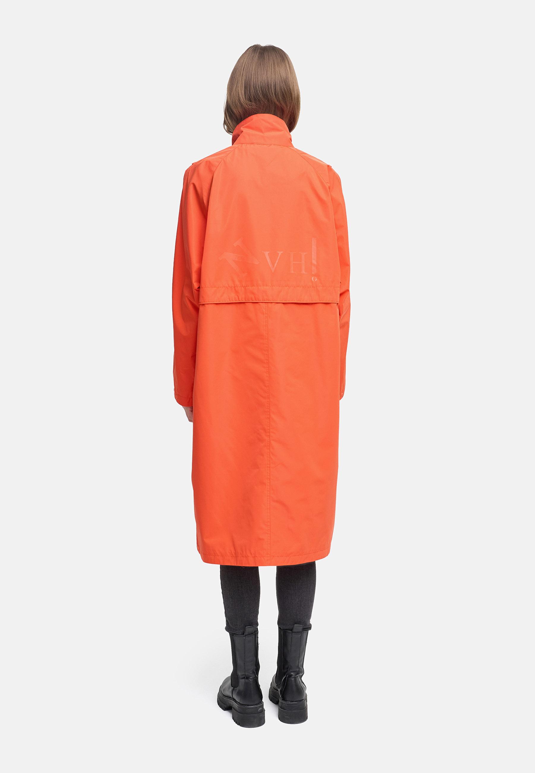 Wasserdichter, oversized Parka mit krempelbaren Ärmeln "Zenblüte 14" Spicy Orange