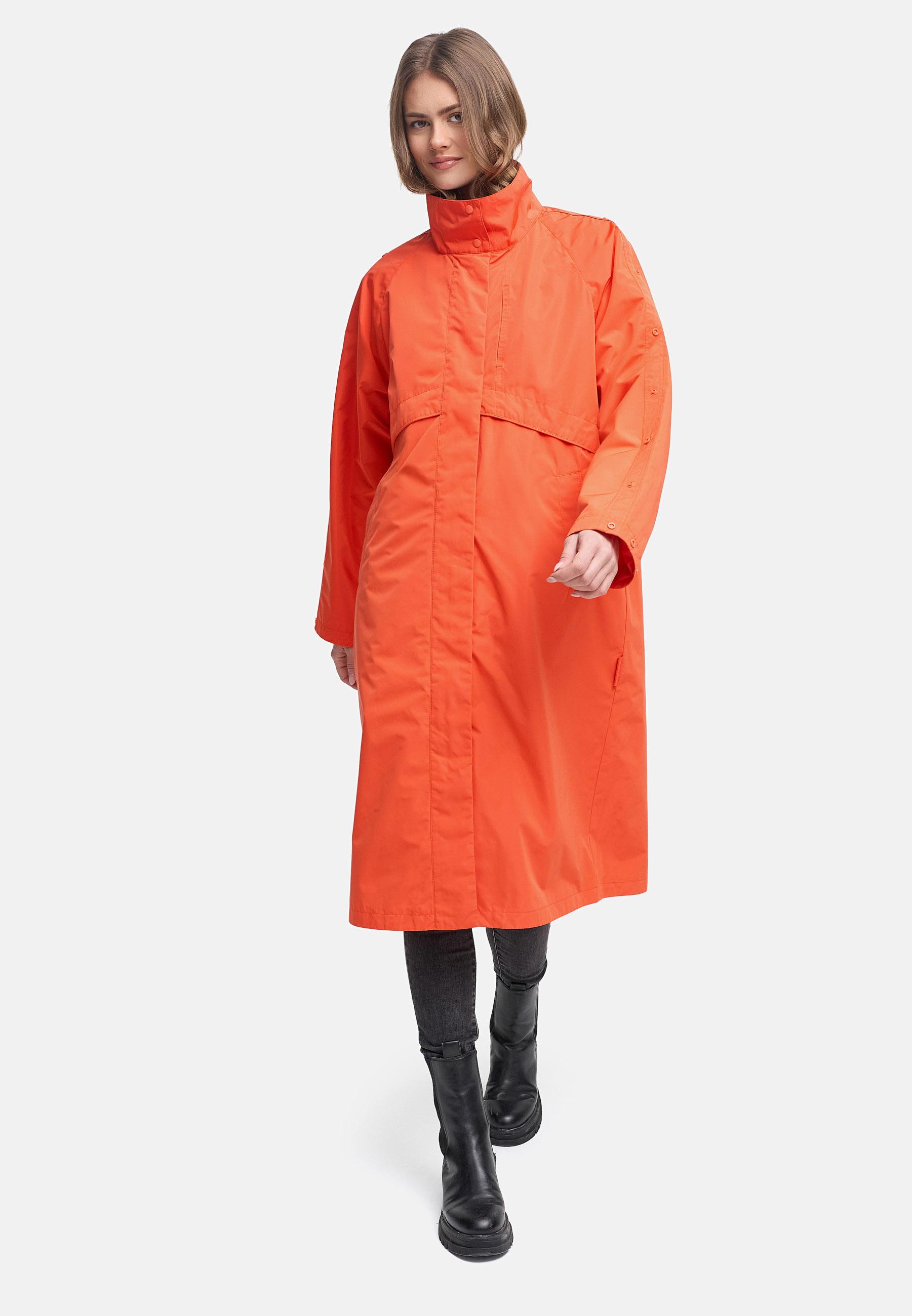 Wasserdichter, oversized Parka mit krempelbaren Ärmeln "Zenblüte 14" Spicy Orange