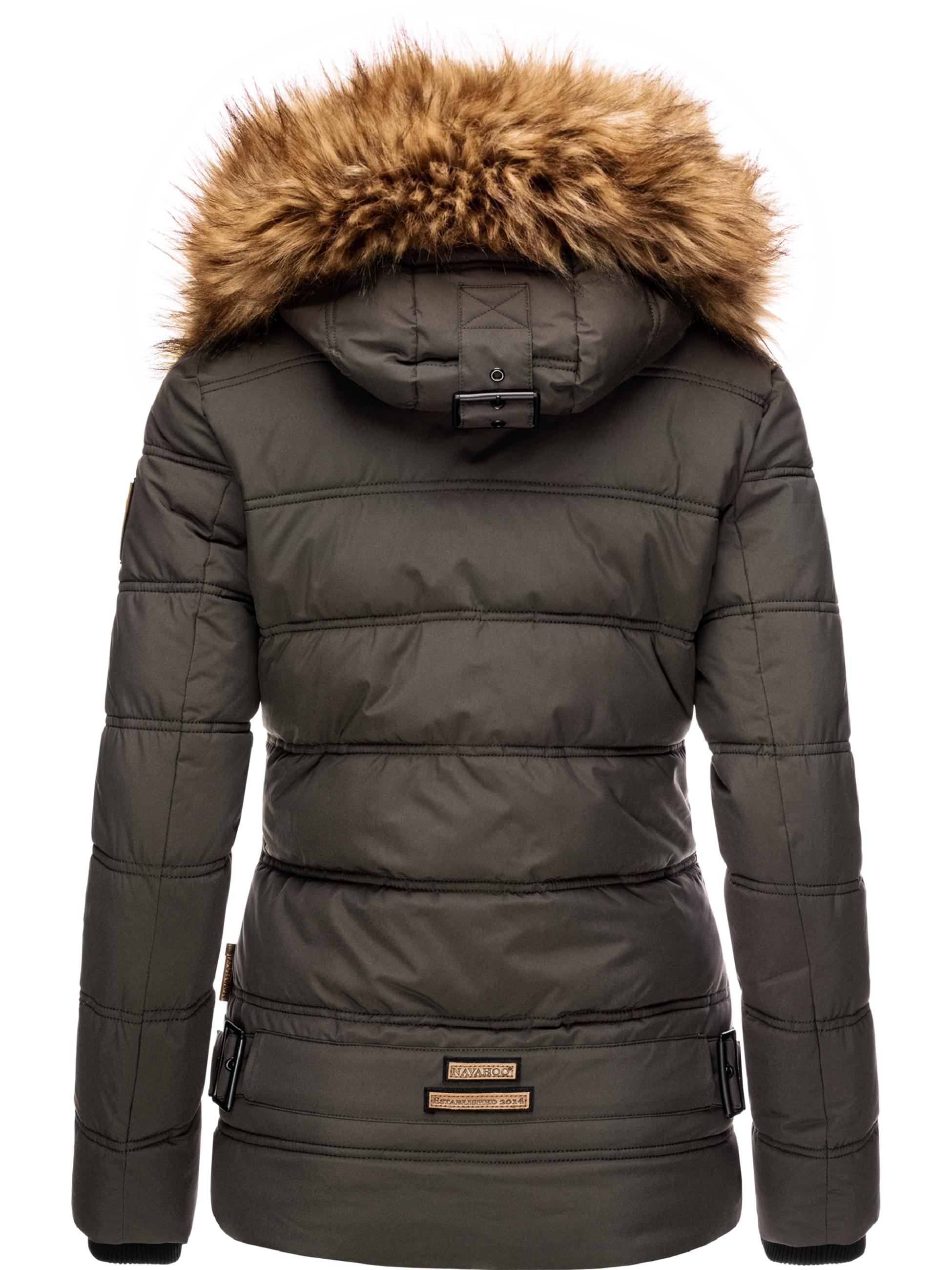 Winter Steppjacke mit abnehmbarem Kunstfell "Zoja" Anthracite