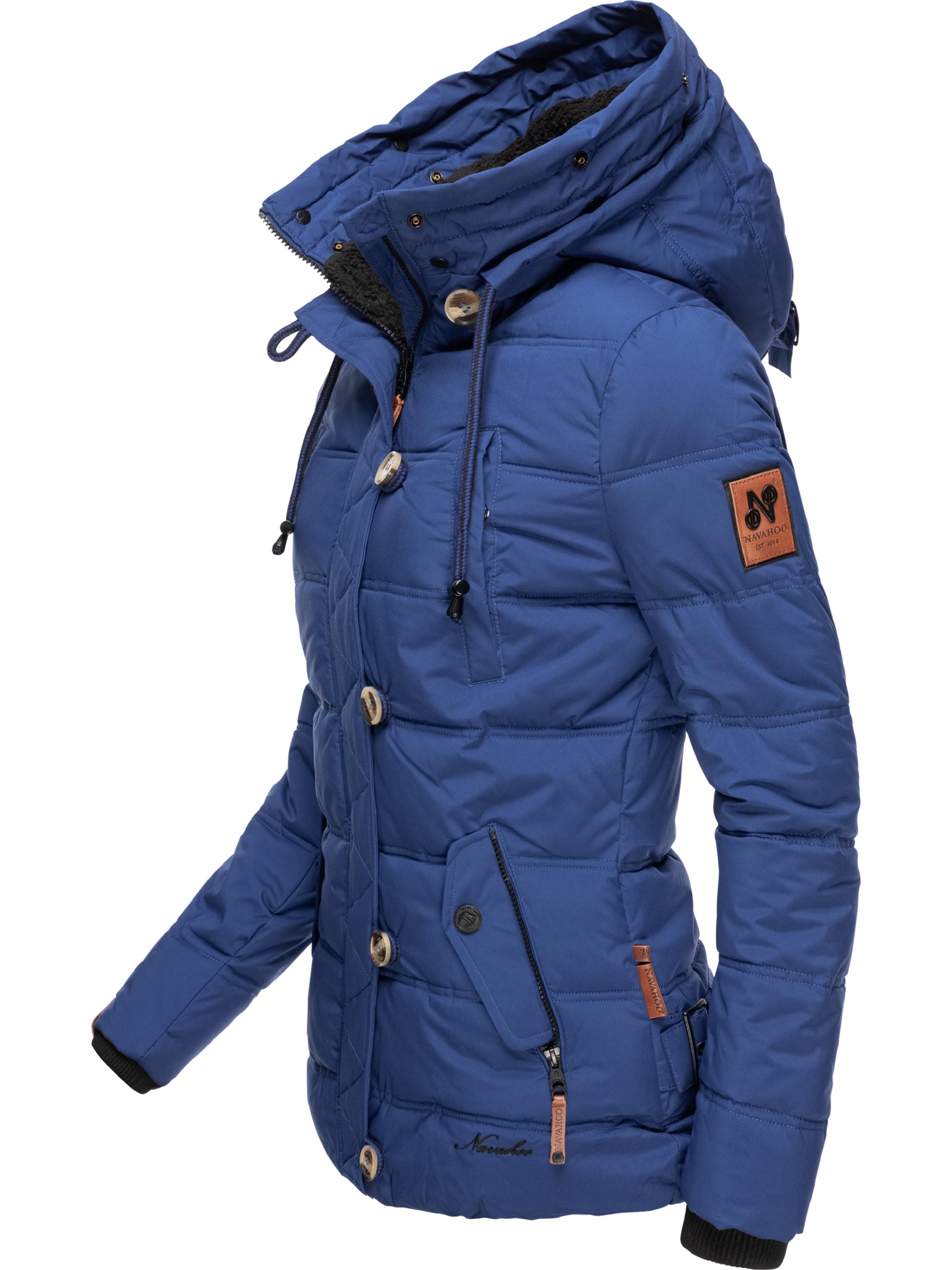 Winter Steppjacke mit abnehmbarem Kunstfell "Zoja" Blau