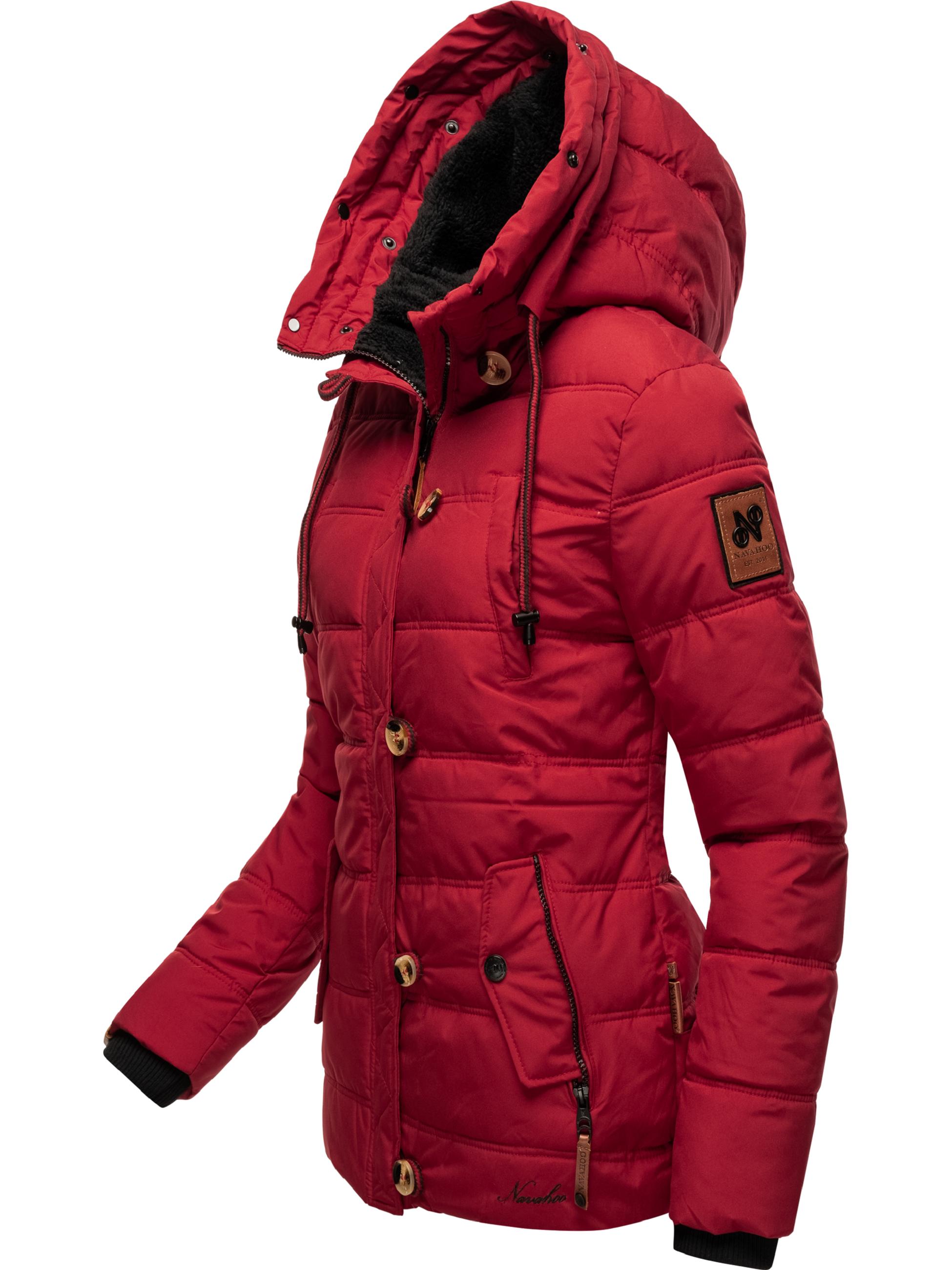 Winter Steppjacke mit abnehmbarem Kunstfell "Zoja" Blood Red