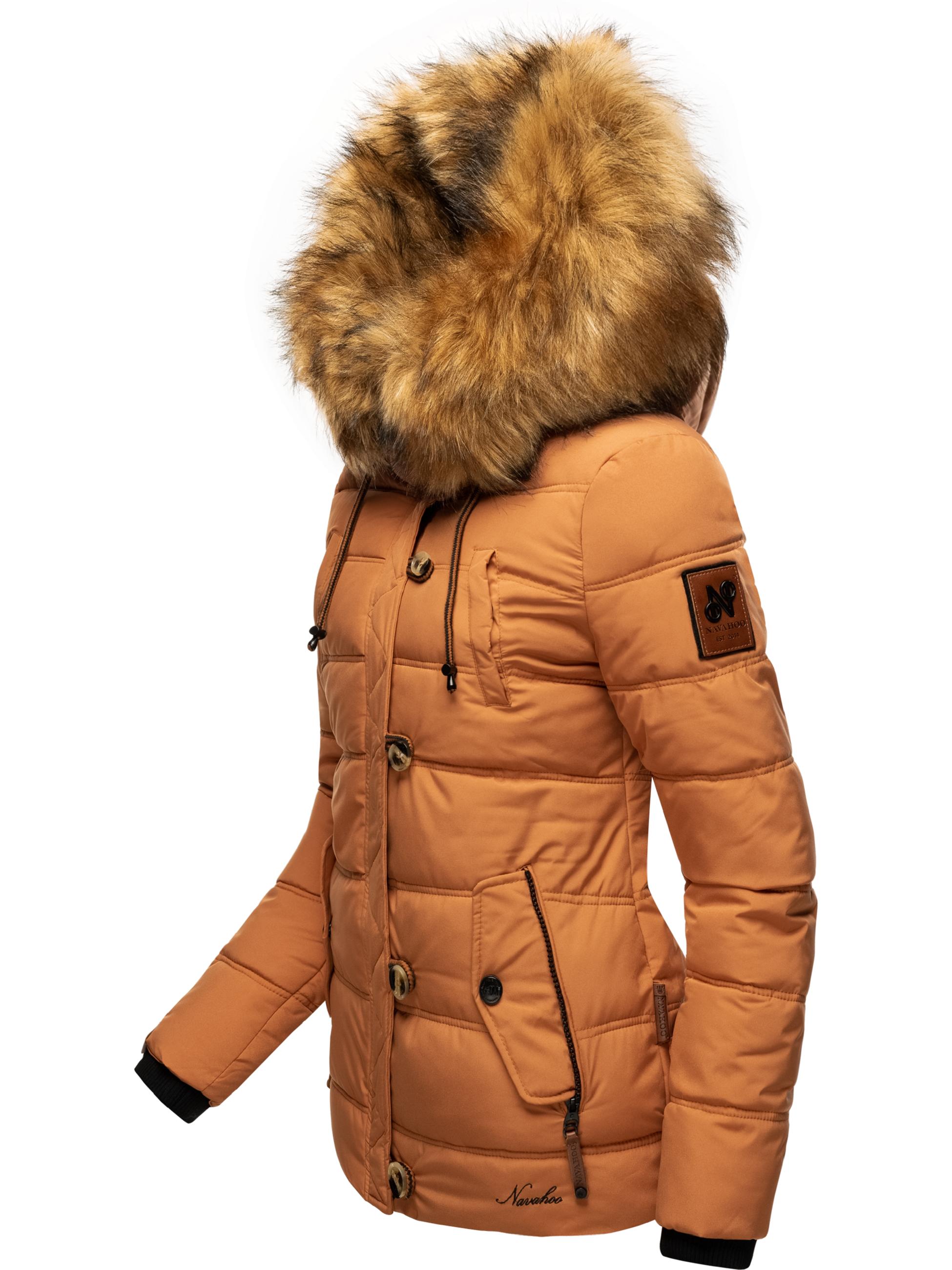 Winter Steppjacke mit abnehmbarem Kunstfell "Zoja" Rusty Cinnamon