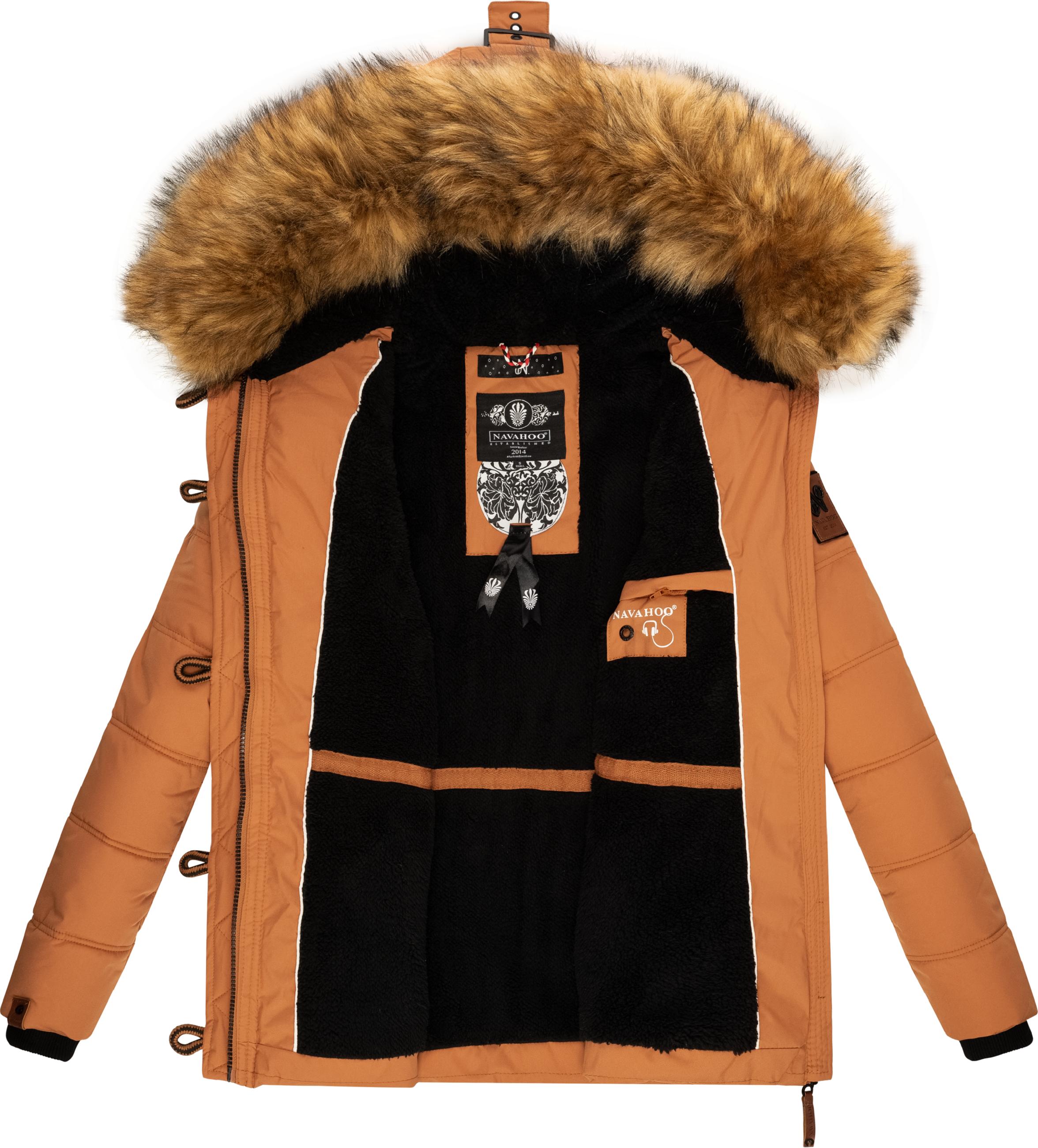 Winter Steppjacke mit abnehmbarem Kunstfell "Zoja" Rusty Cinnamon