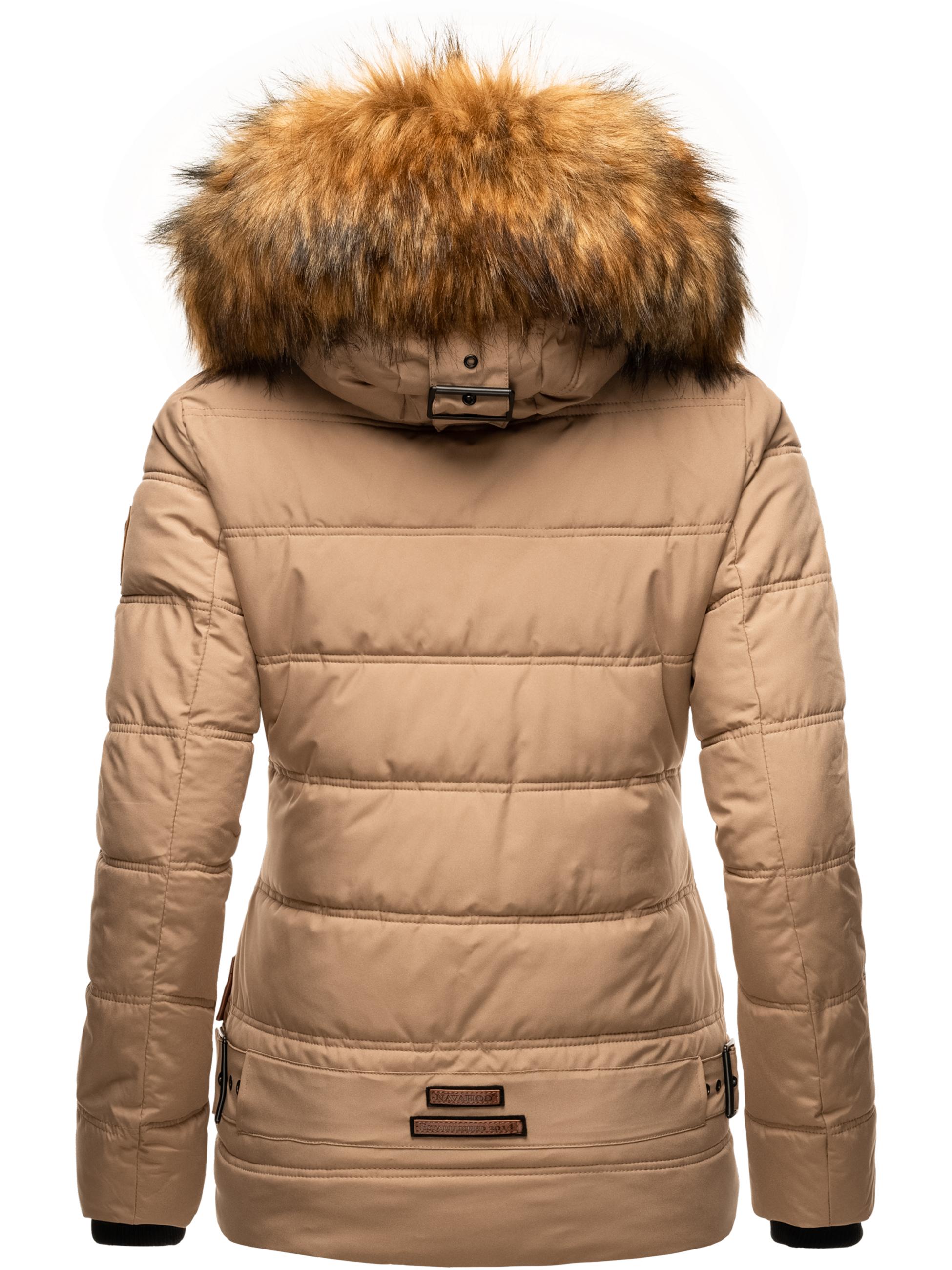 Winter Steppjacke mit abnehmbarem Kunstfell "Zoja" Taupe Grey