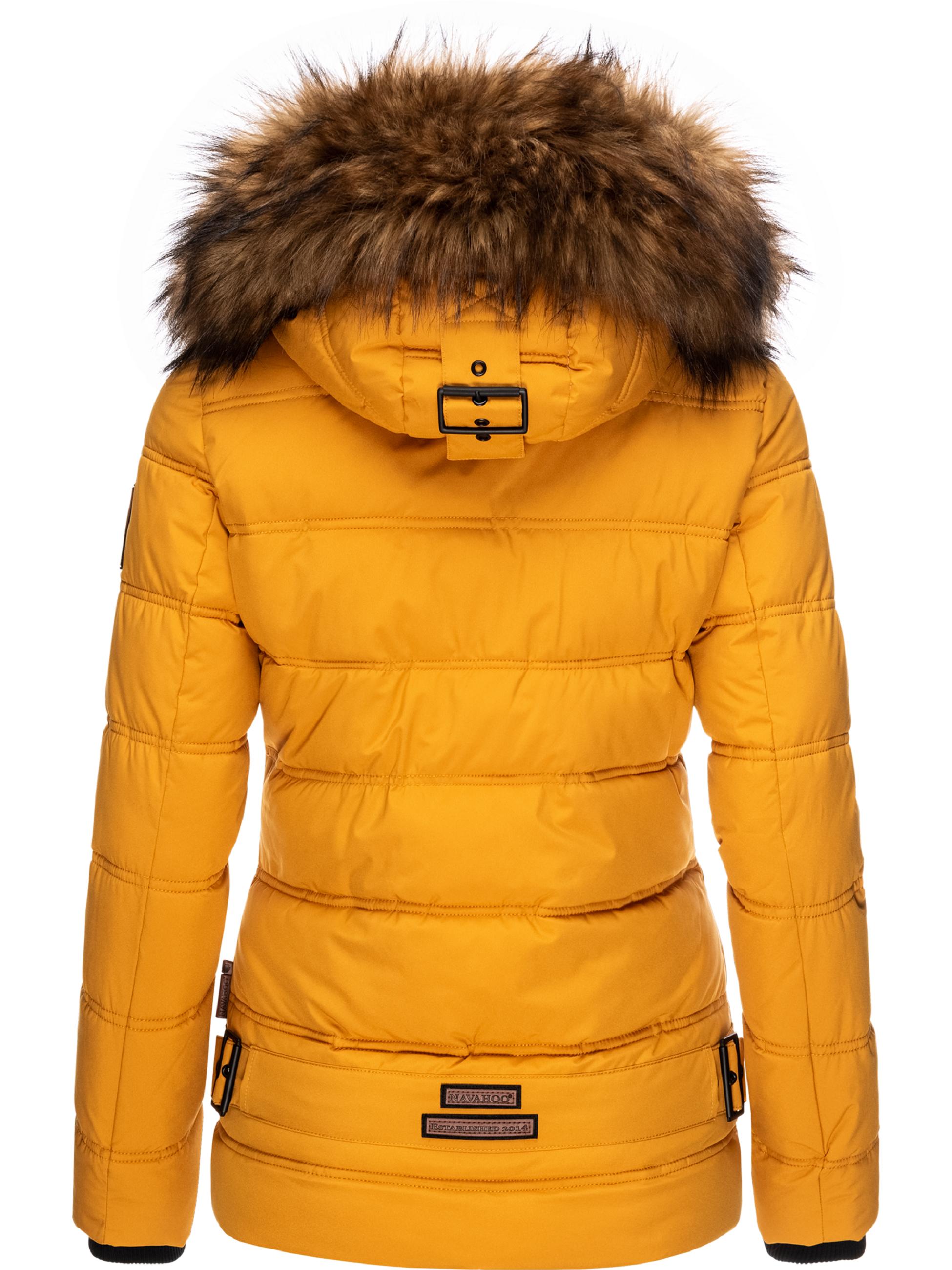 Winter Steppjacke mit abnehmbarem Kunstfell "Zoja" Yellow