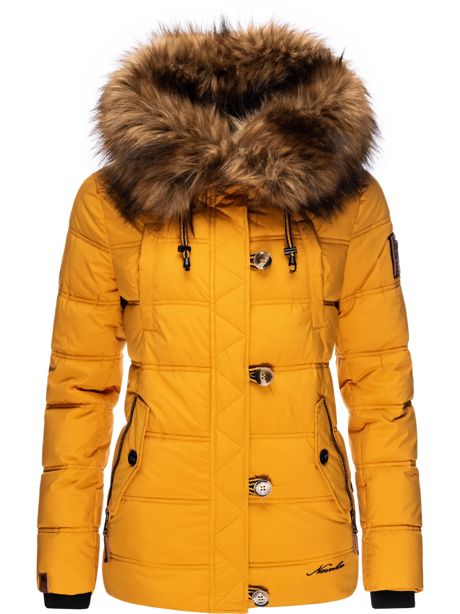 Winter Steppjacke mit abnehmbarem Kunstfell "Zoja" Yellow