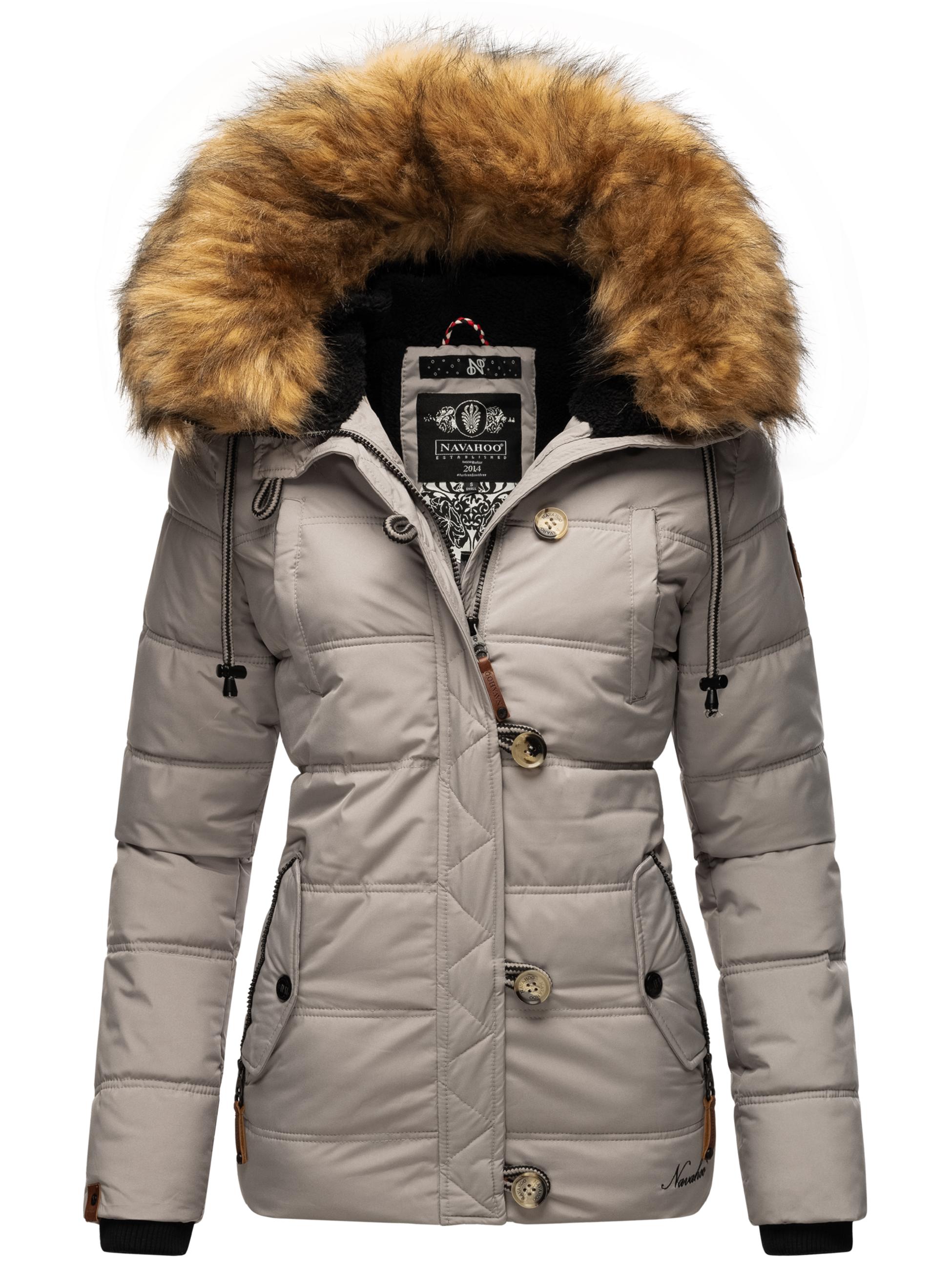 Winter Steppjacke mit abnehmbarem Kunstfell "Zoja" Zinc Grey