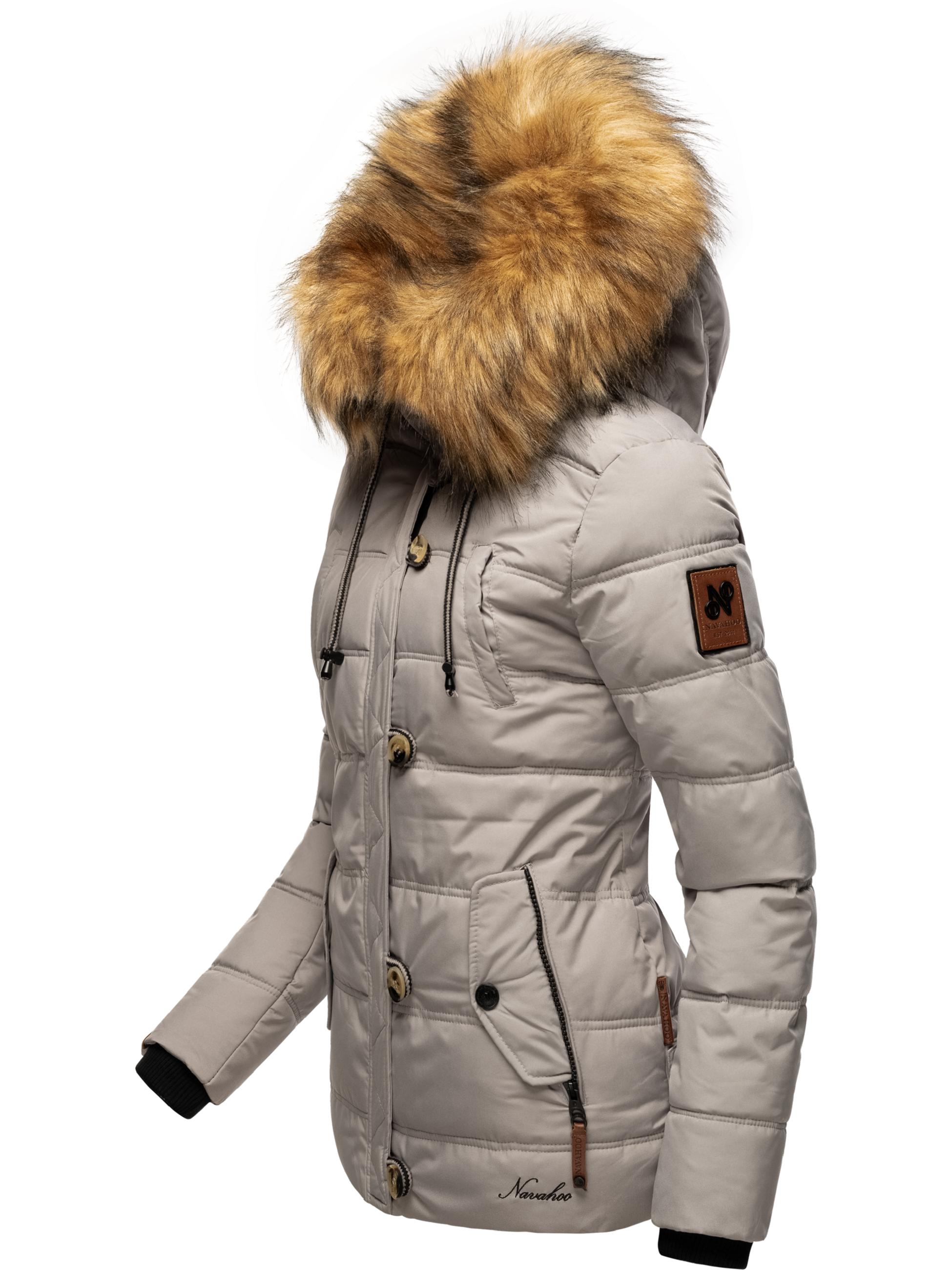 Winter Steppjacke mit abnehmbarem Kunstfell "Zoja" Zinc Grey