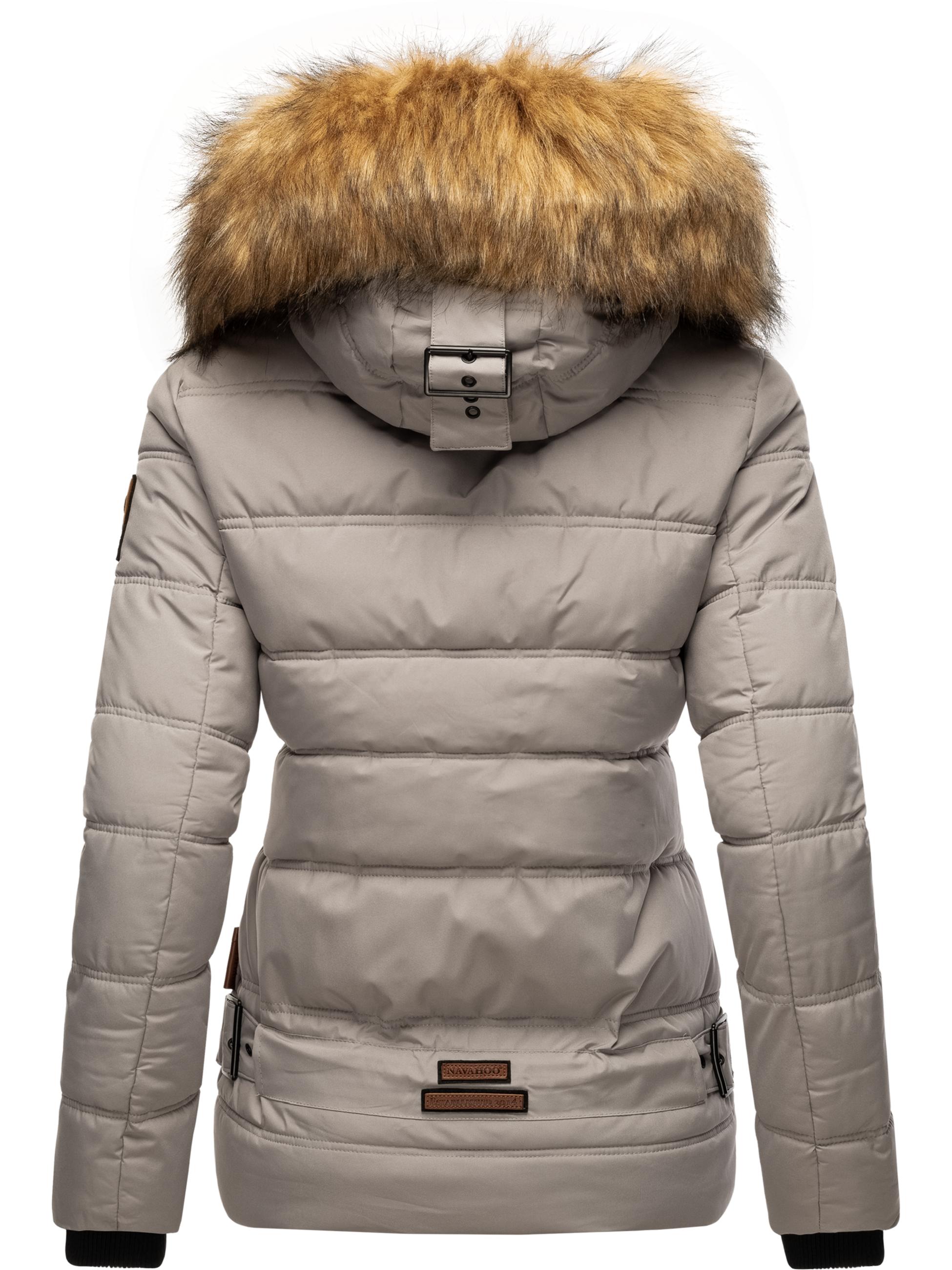 Winter Steppjacke mit abnehmbarem Kunstfell "Zoja" Zinc Grey