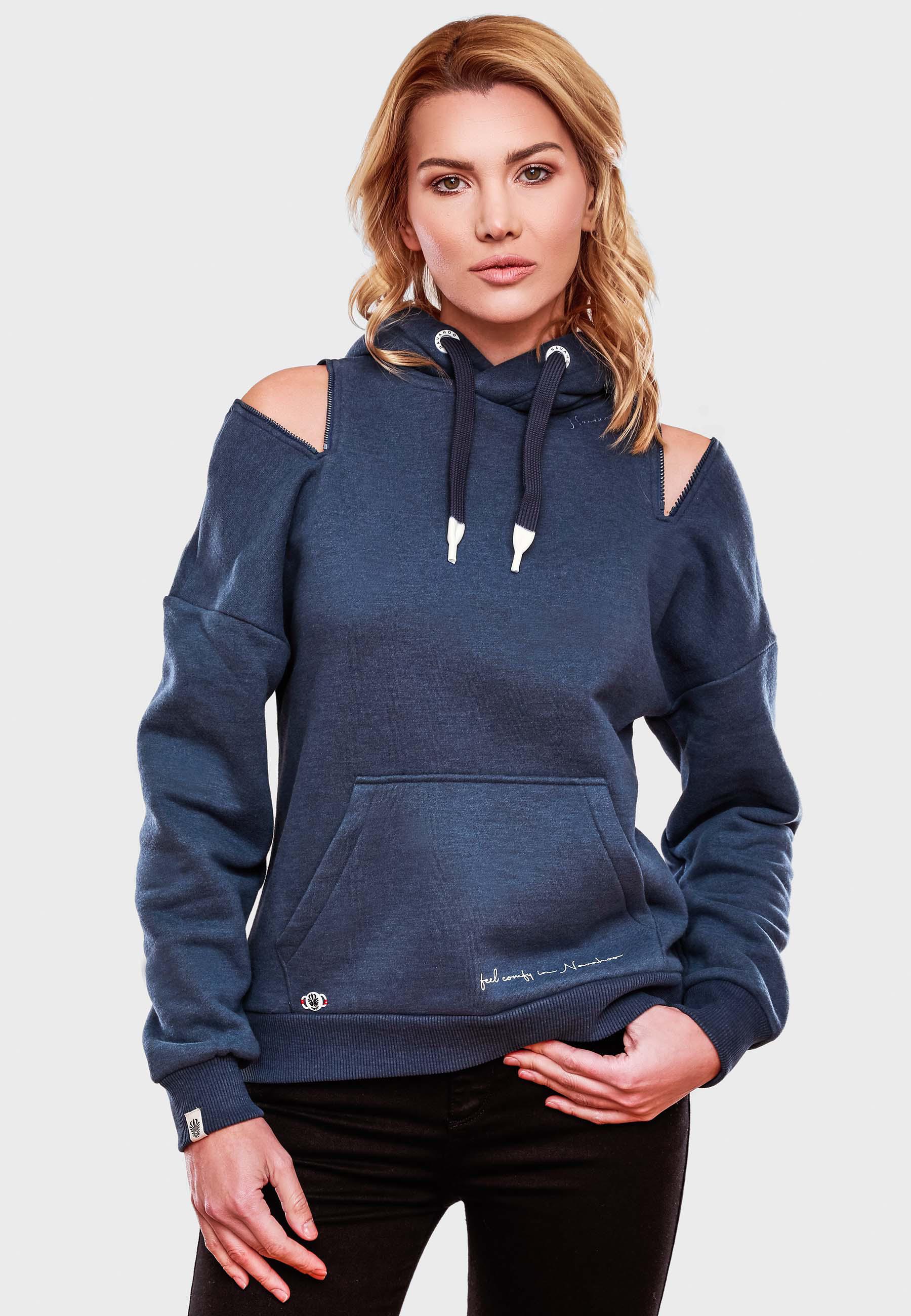 Weicher Oversize Hoodie "Zuckerbärchen" Dusty Blue