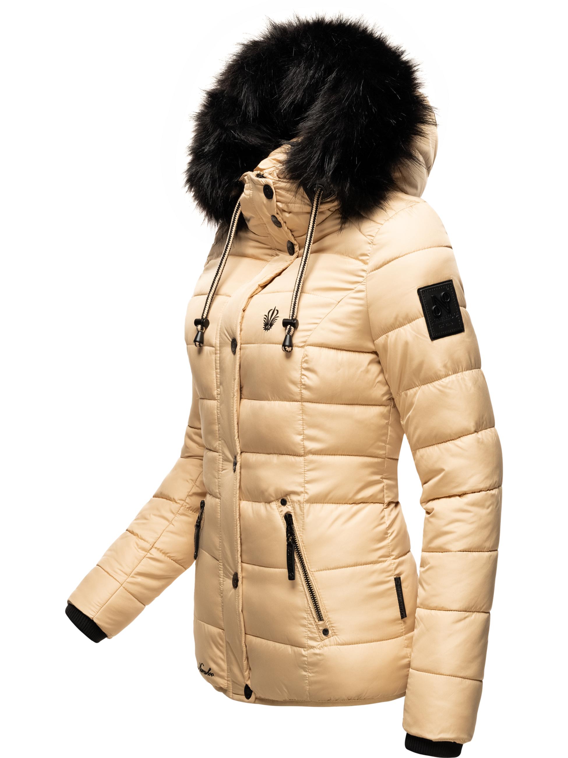 Winter Steppjacke mit abnehmbarer Kapuze "Zuckerbiene" Beige