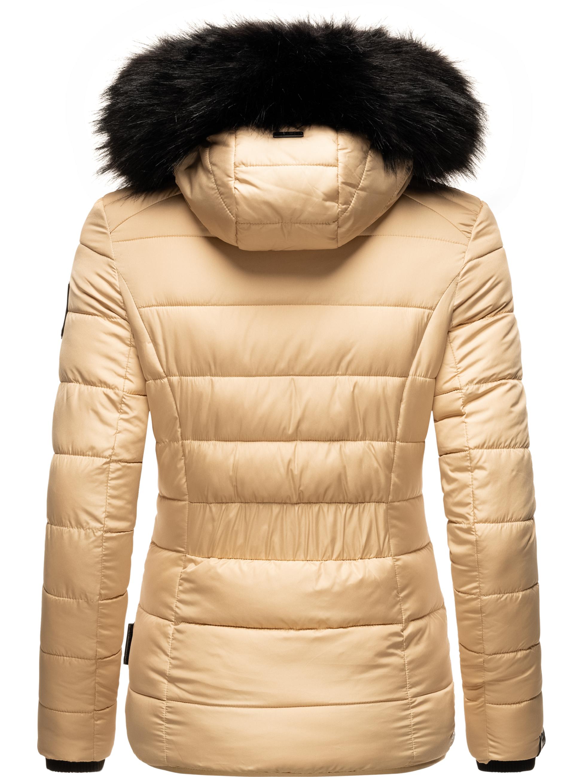 Winter Steppjacke mit abnehmbarer Kapuze "Zuckerbiene" Beige