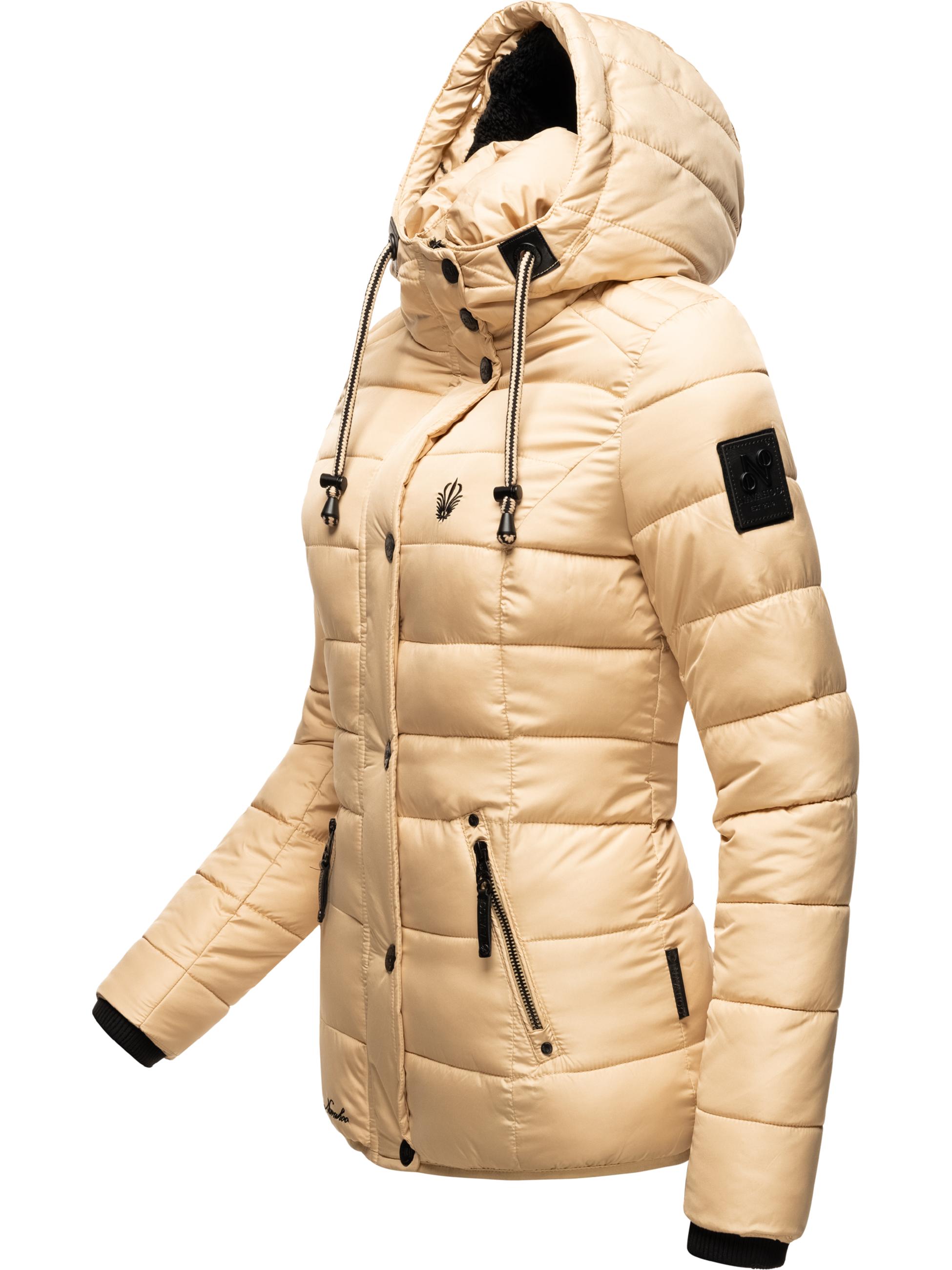 Winter Steppjacke mit abnehmbarer Kapuze "Zuckerbiene" Beige