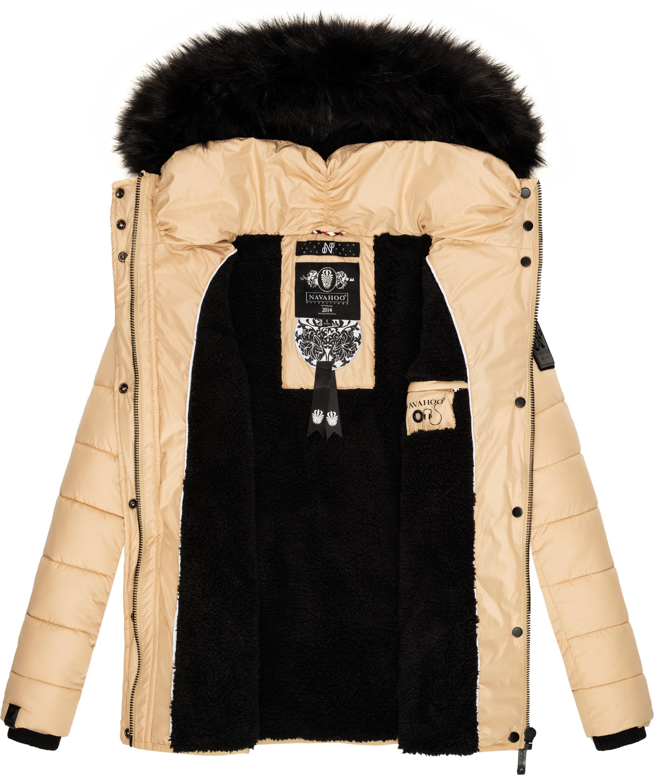 Winter Steppjacke mit abnehmbarer Kapuze "Zuckerbiene" Beige