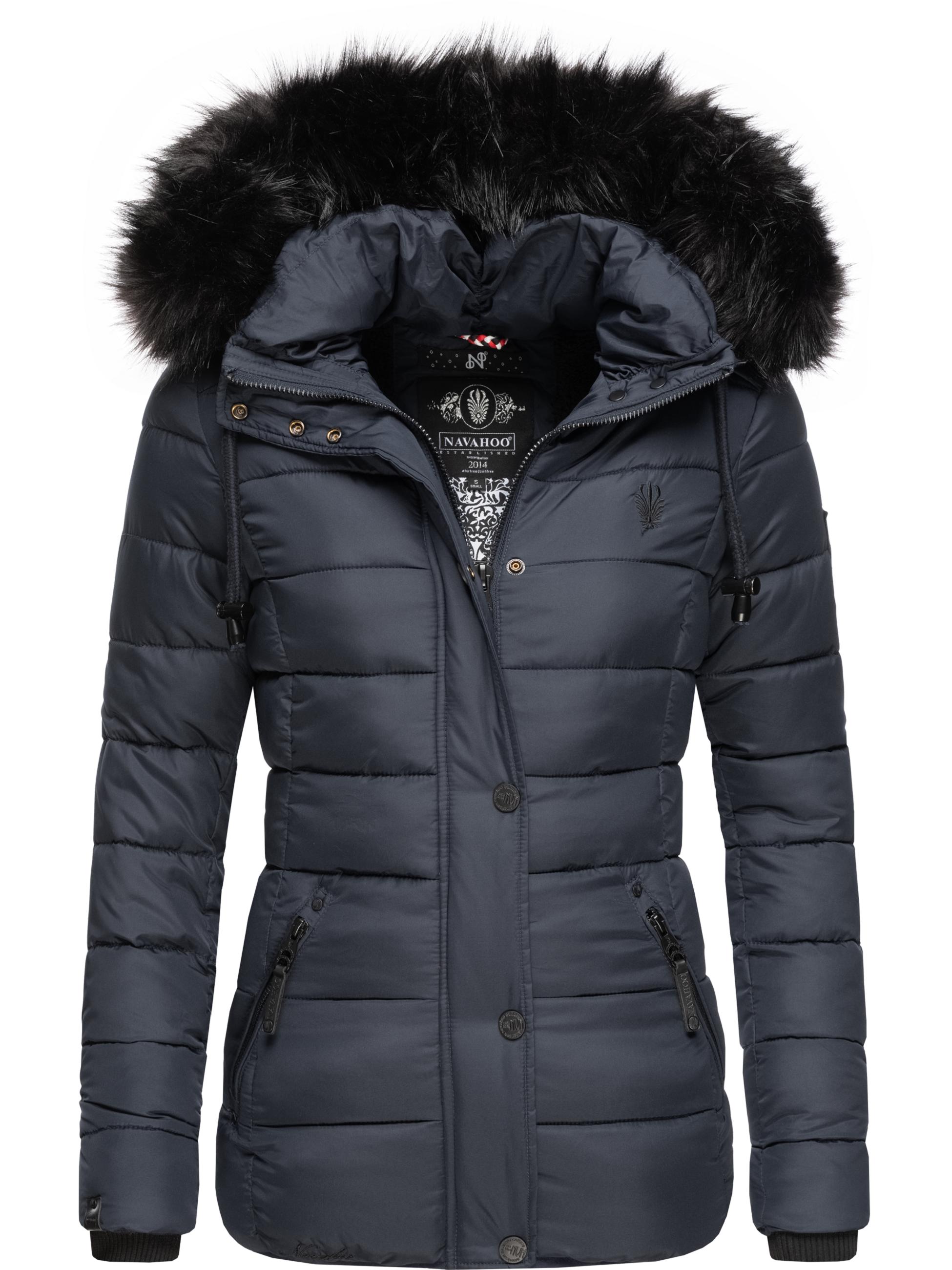 Winter Steppjacke mit abnehmbarer Kapuze "Zuckerbiene" Blau