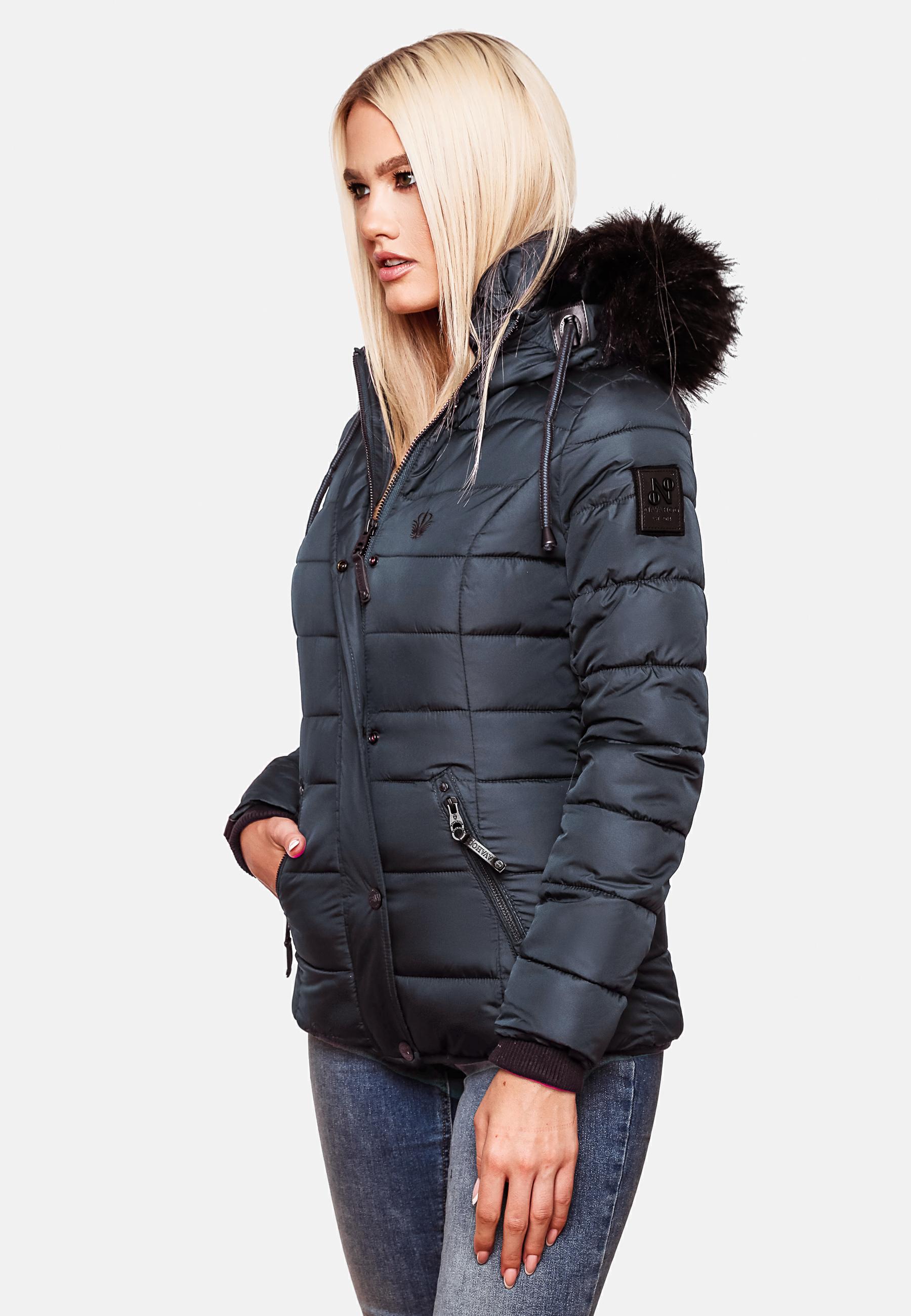 Winter Steppjacke mit abnehmbarer Kapuze "Zuckerbiene" Blau