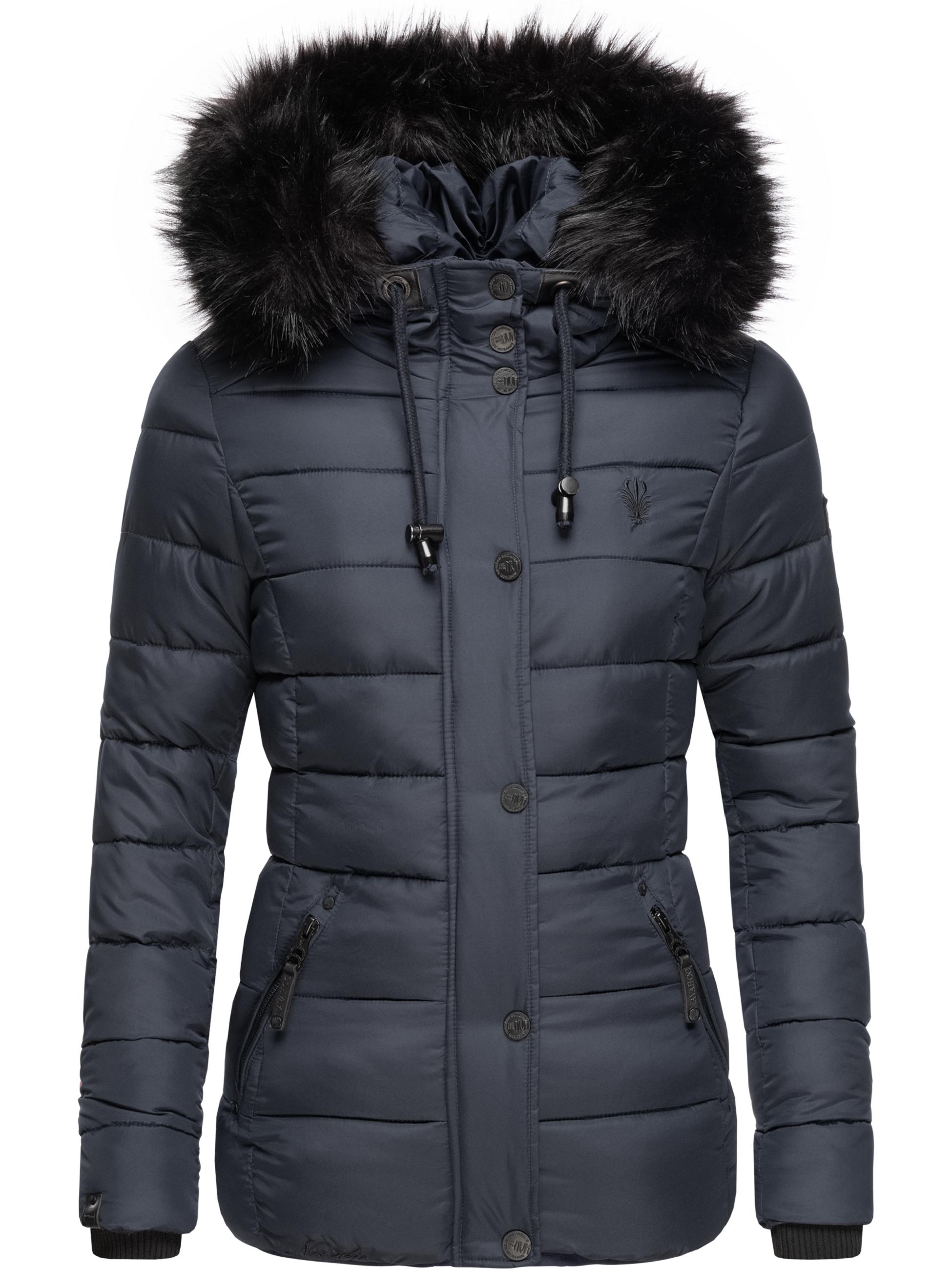 Winter Steppjacke mit abnehmbarer Kapuze "Zuckerbiene" Blau