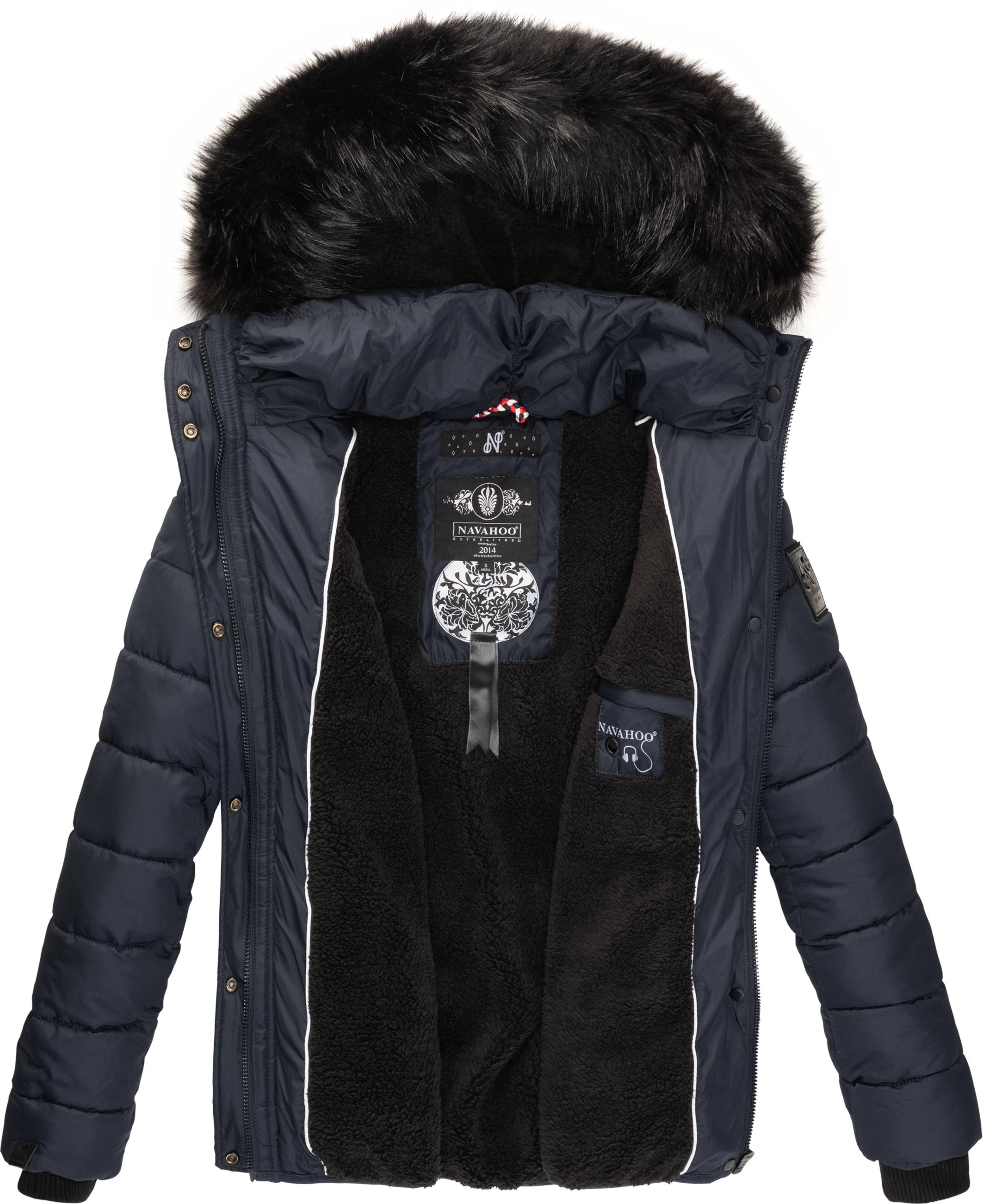 Winter Steppjacke mit abnehmbarer Kapuze "Zuckerbiene" Blau