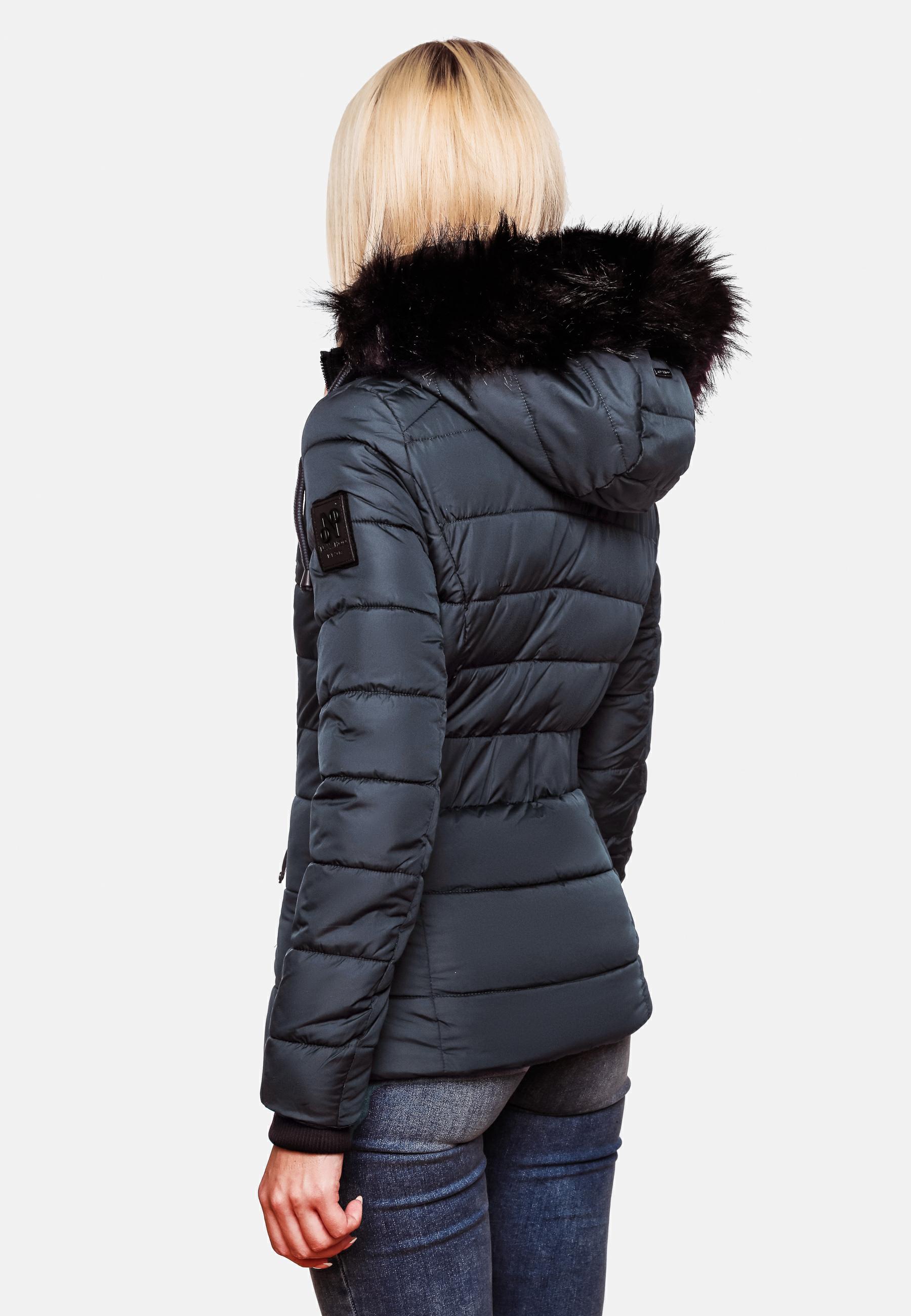 Winter Steppjacke mit abnehmbarer Kapuze "Zuckerbiene" Blau