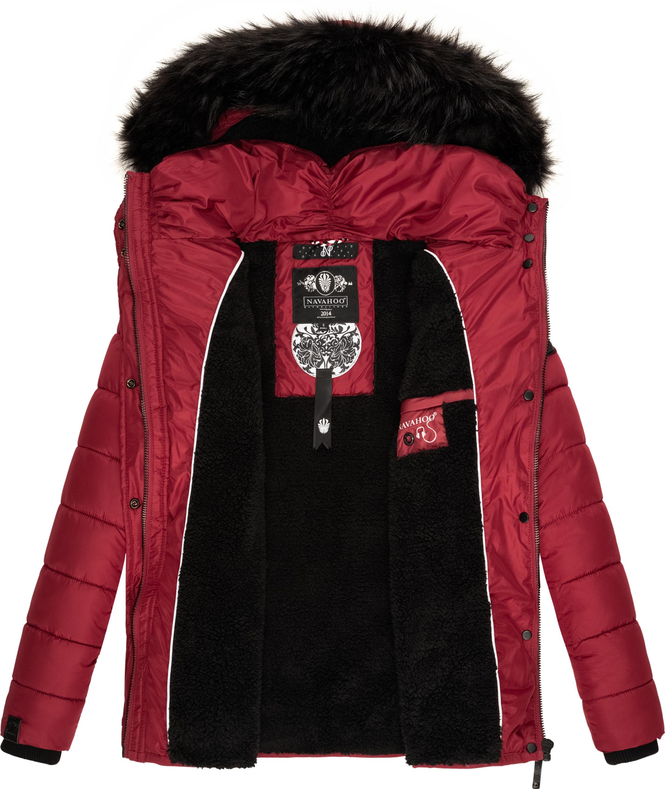 Winter Steppjacke mit abnehmbarer Kapuze "Zuckerbiene" Bordeaux