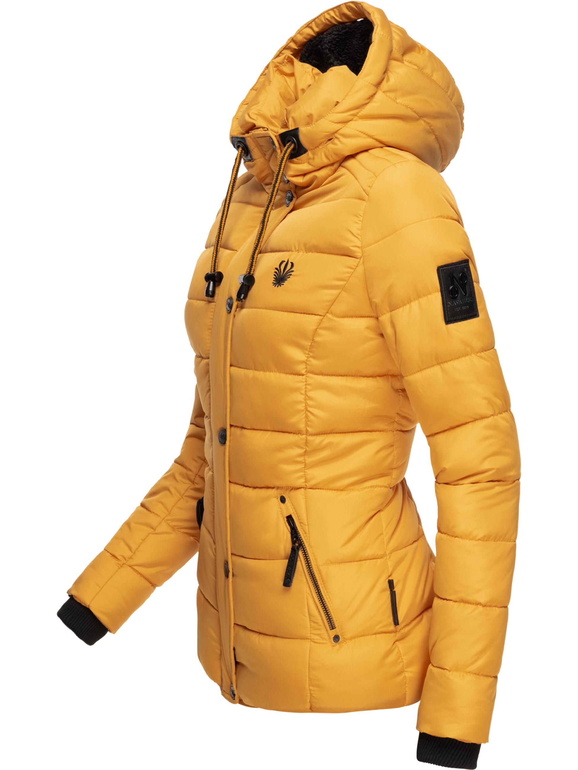 Winter Steppjacke mit abnehmbarer Kapuze "Zuckerbiene" Gelb