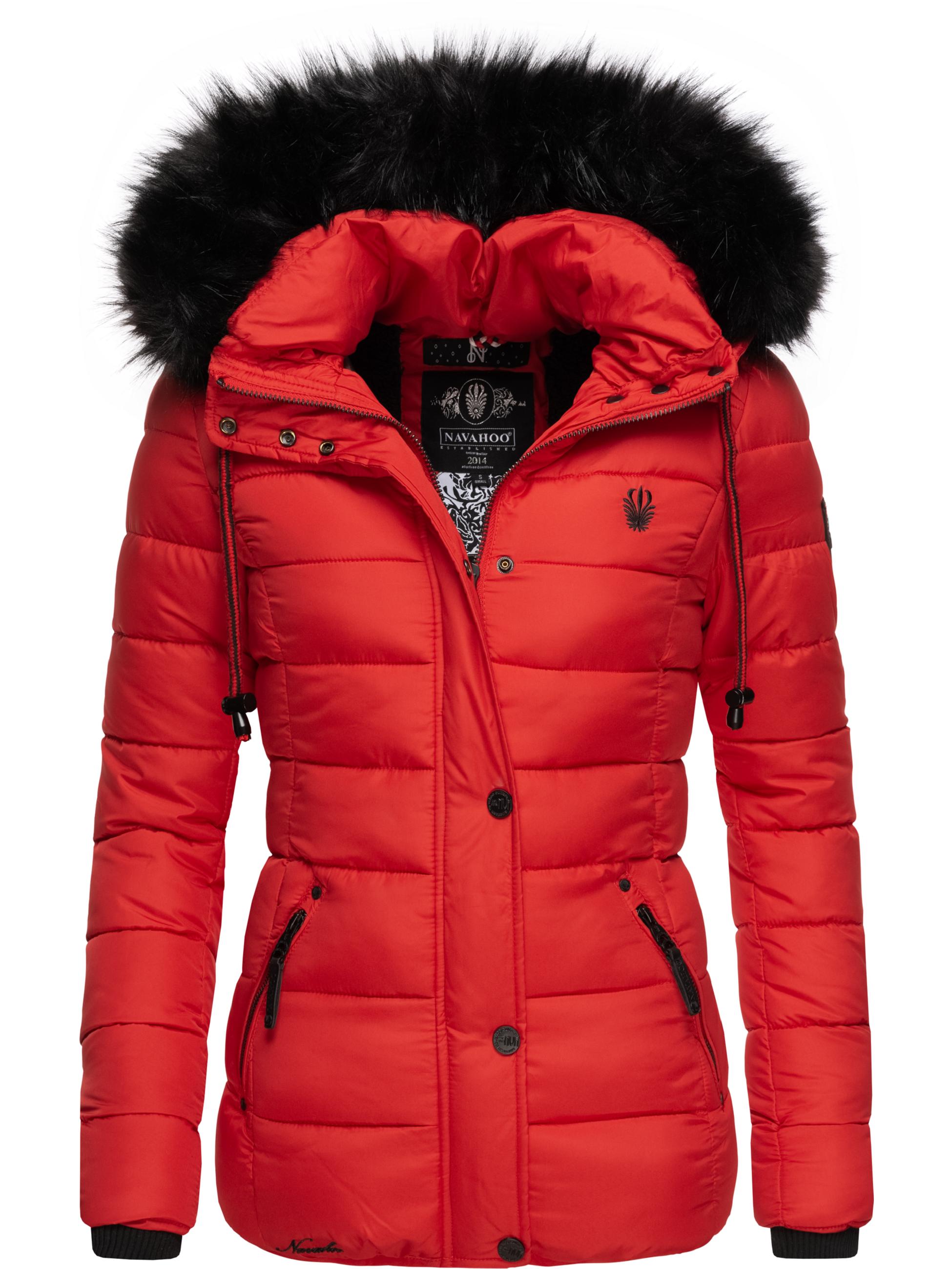 Winter Steppjacke mit abnehmbarer Kapuze "Zuckerbiene" Rot