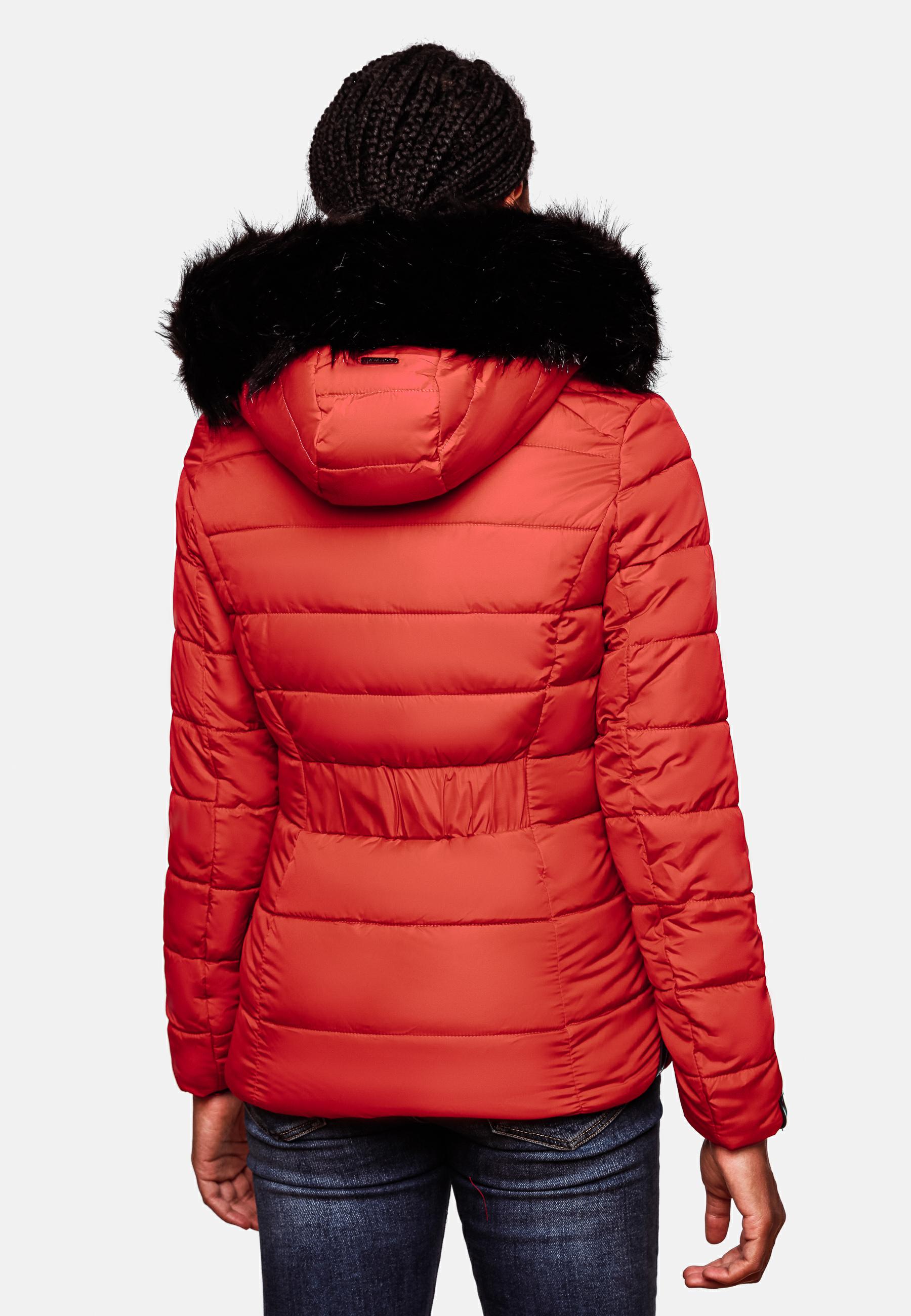 Winter Steppjacke mit abnehmbarer Kapuze "Zuckerbiene" Rot