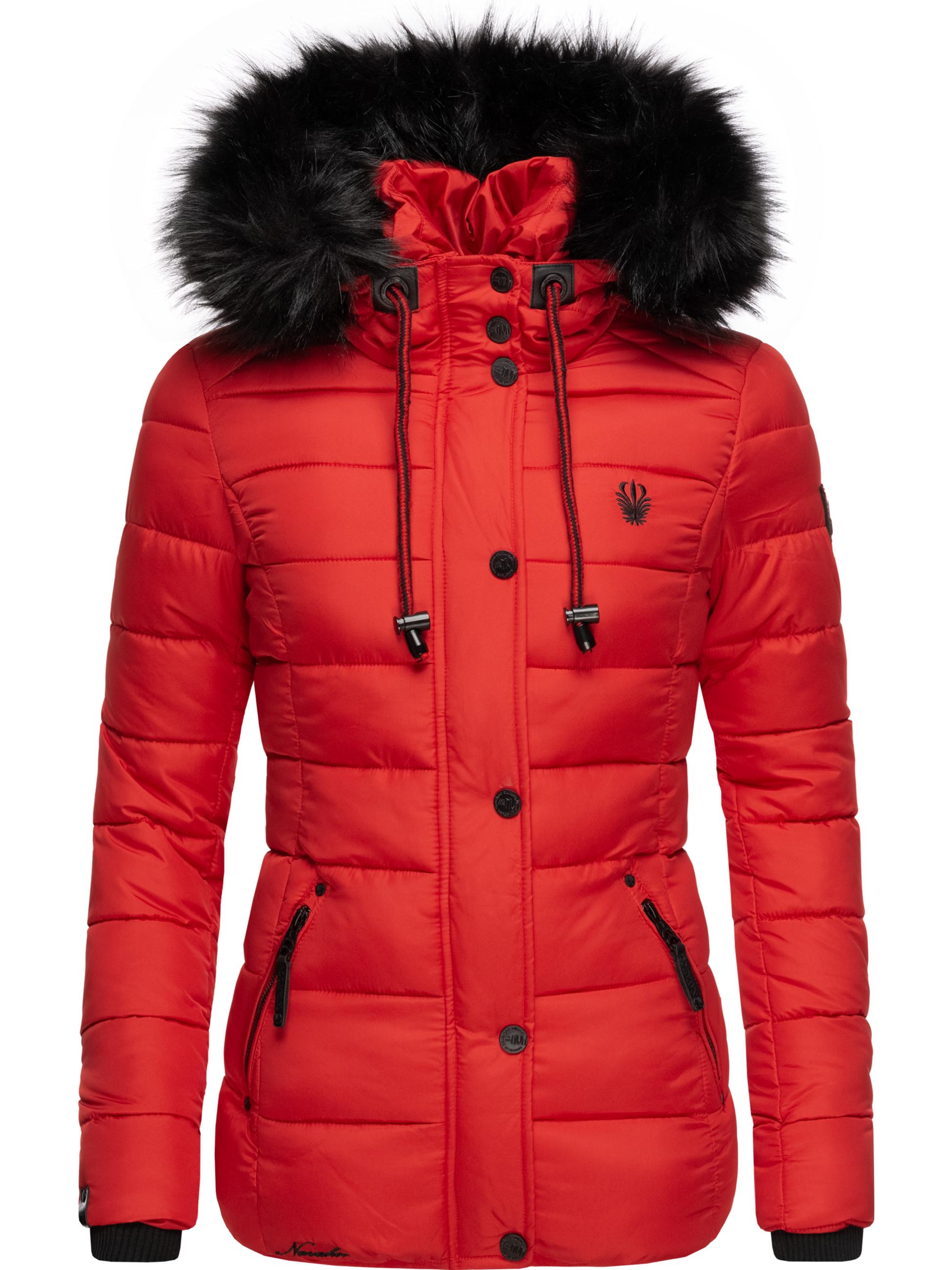 Winter Steppjacke mit abnehmbarer Kapuze "Zuckerbiene" Rot