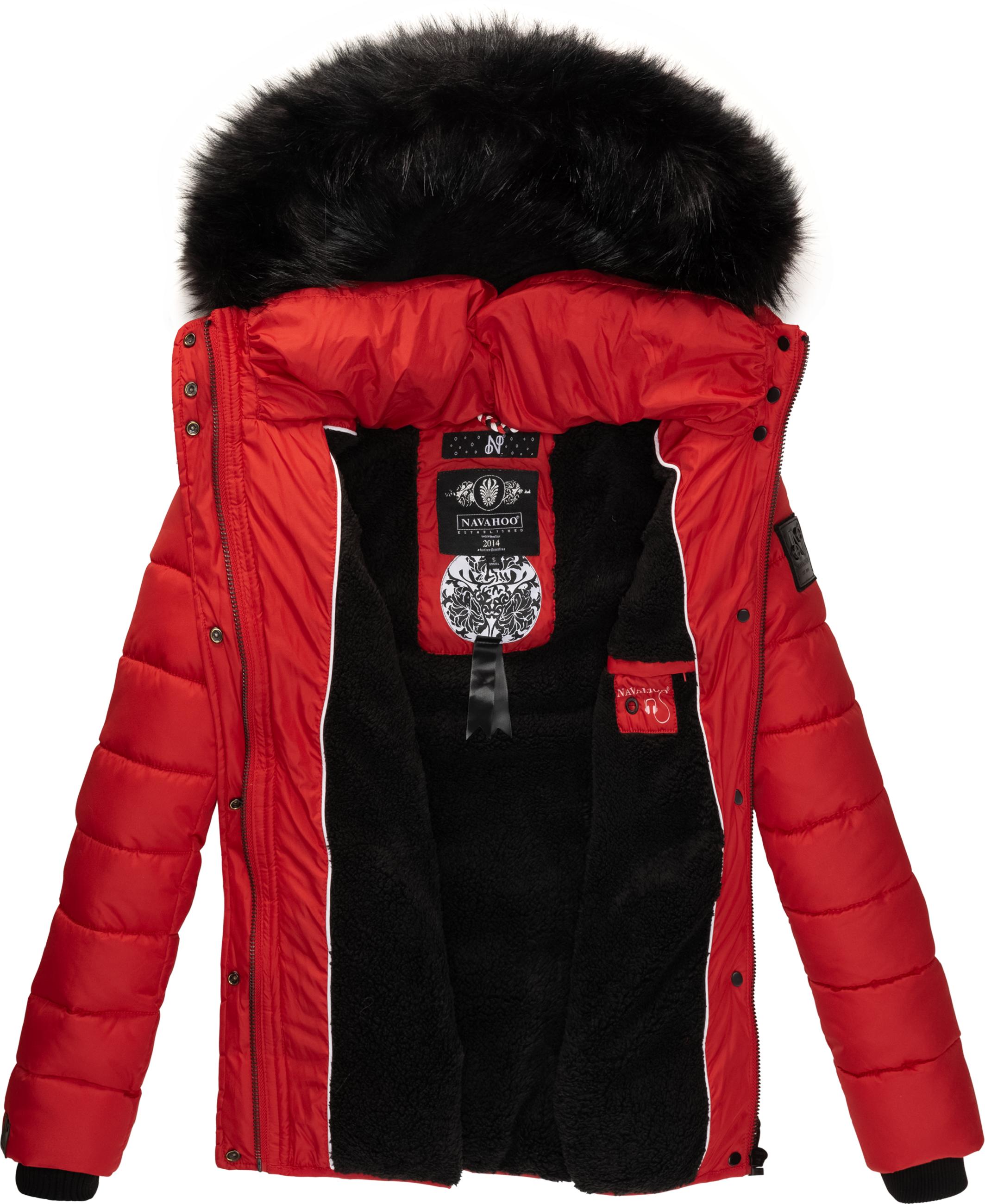 Winter Steppjacke mit abnehmbarer Kapuze "Zuckerbiene" Rot